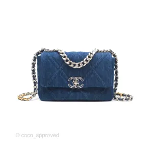 Chanel 19 Small Denim Fabric Mixed Hardware 22P