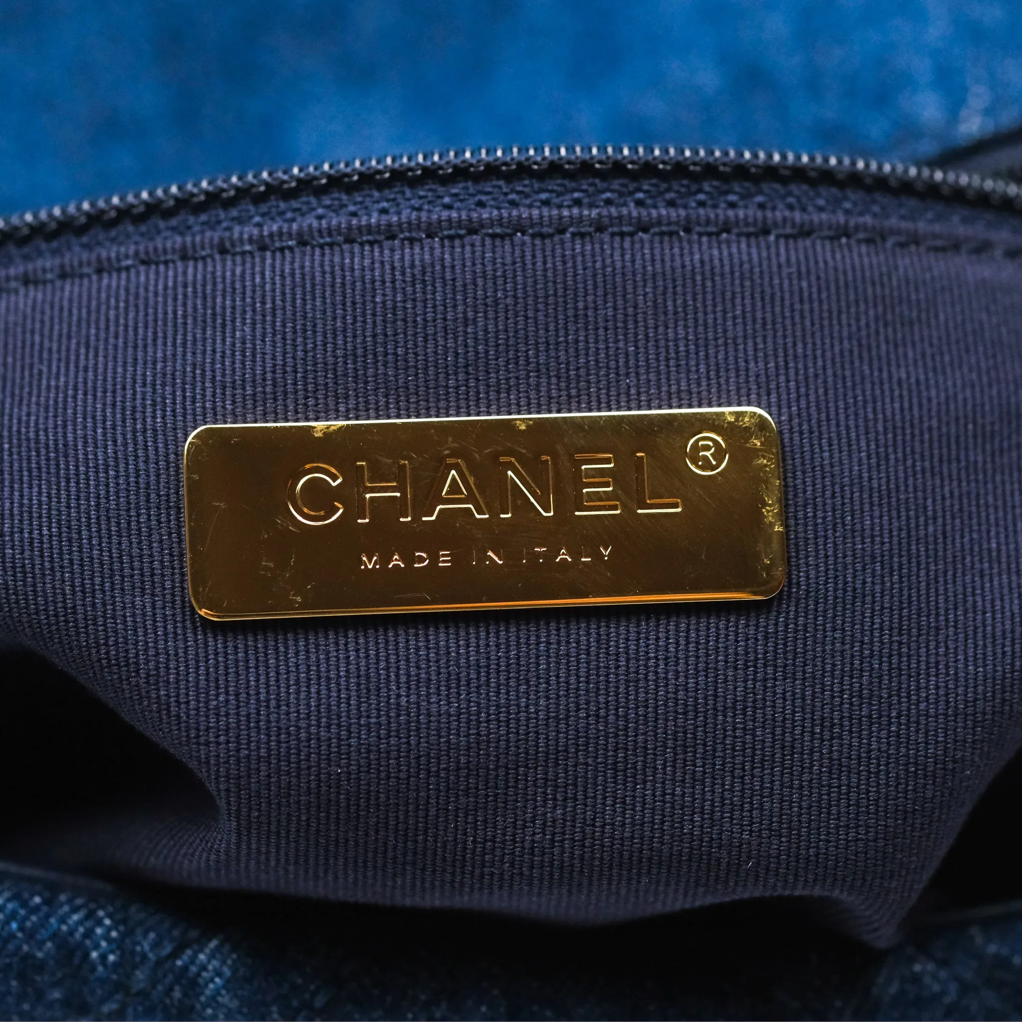 Chanel 19 Small Denim Fabric Mixed Hardware 22P