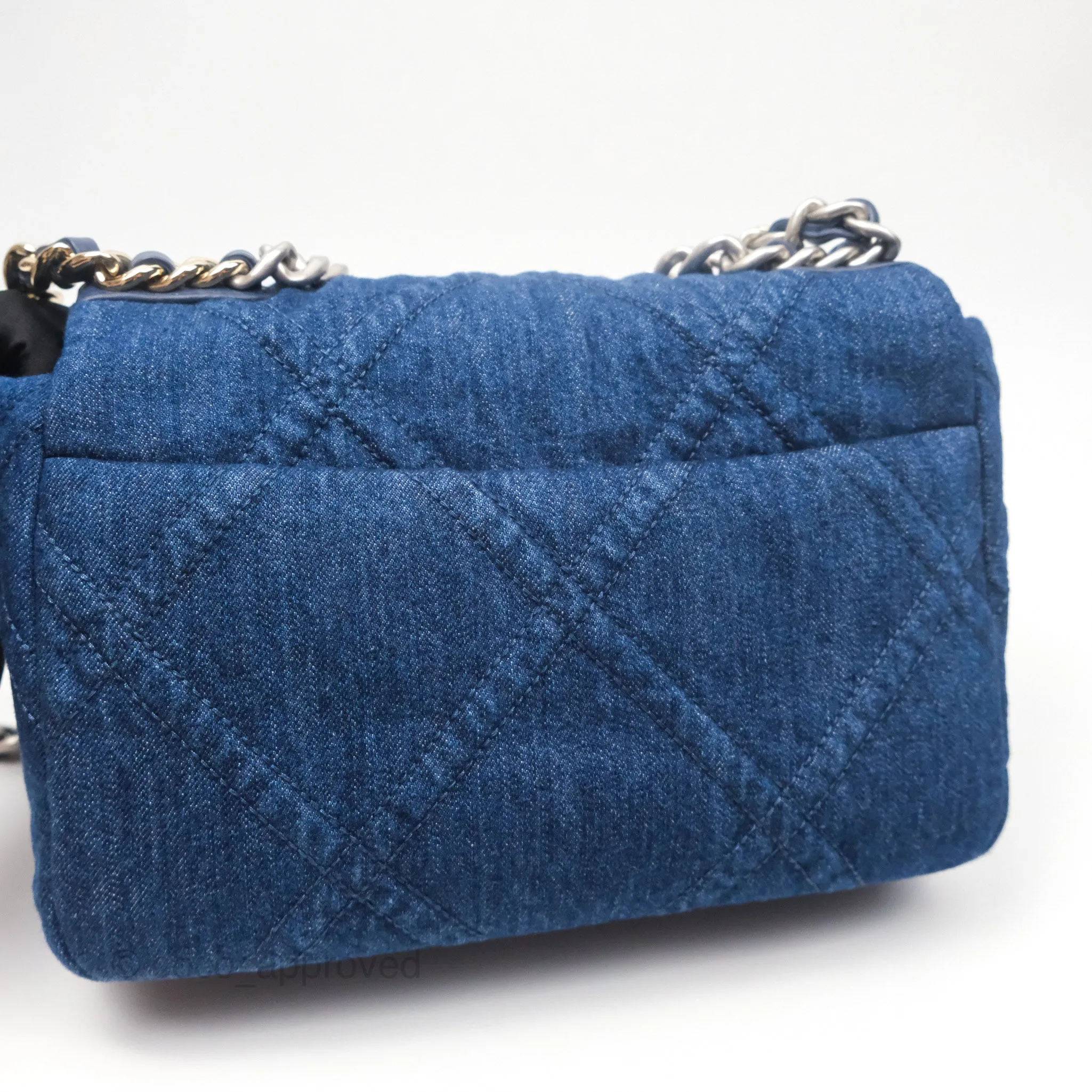 Chanel 19 Small Denim Fabric Mixed Hardware 22P