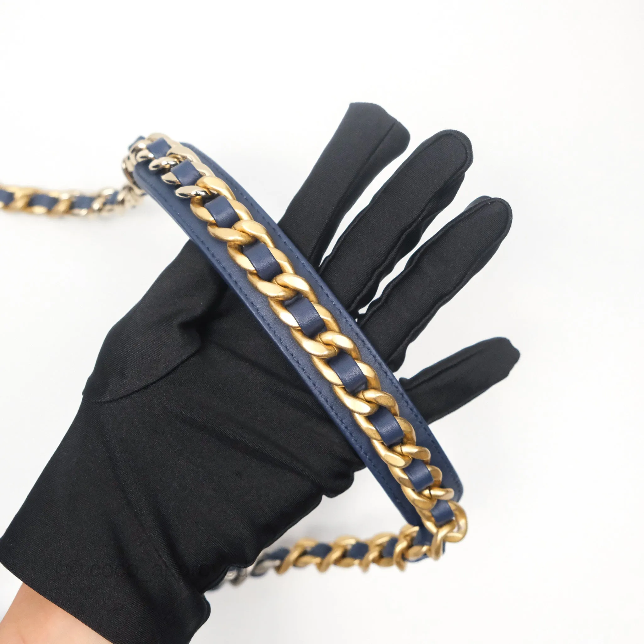 Chanel 19 Small Denim Fabric Mixed Hardware 22P
