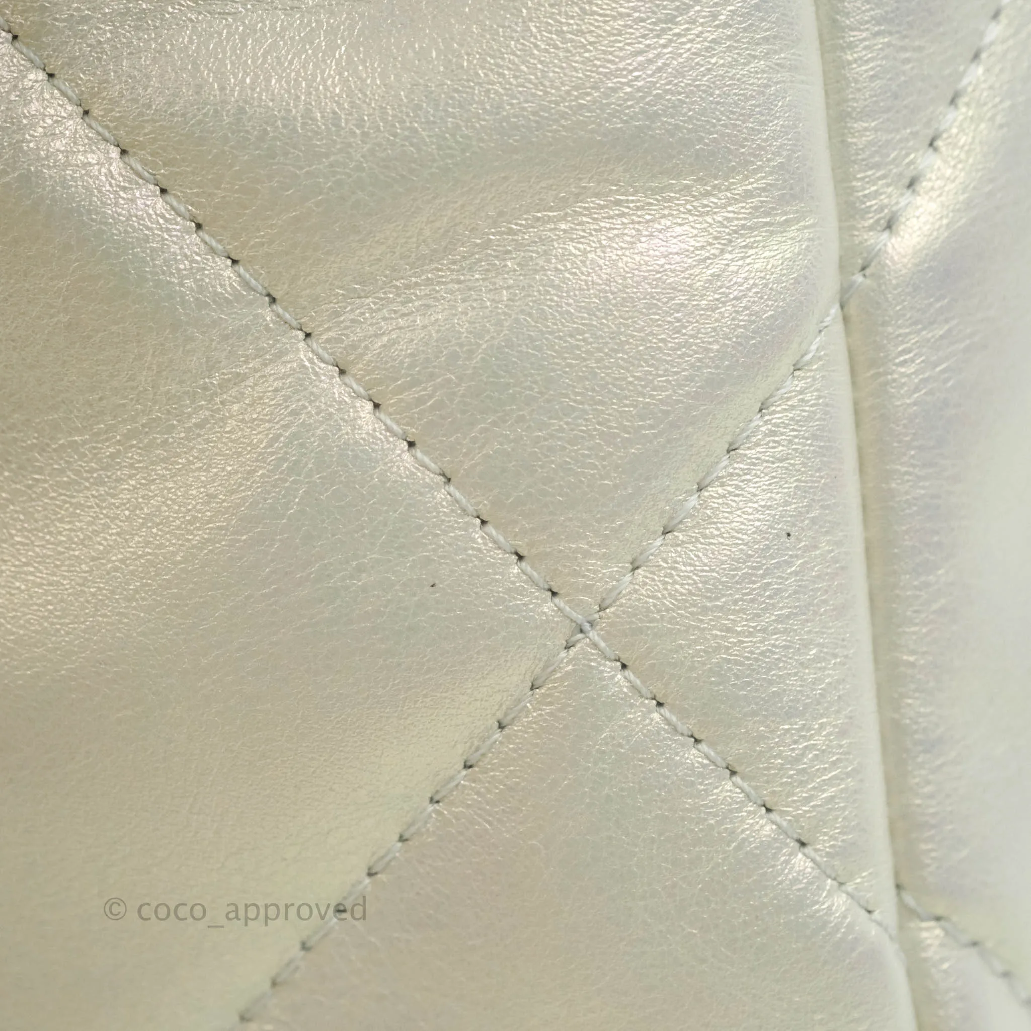 Chanel 19 Small Iridescent White Mixed Hardware