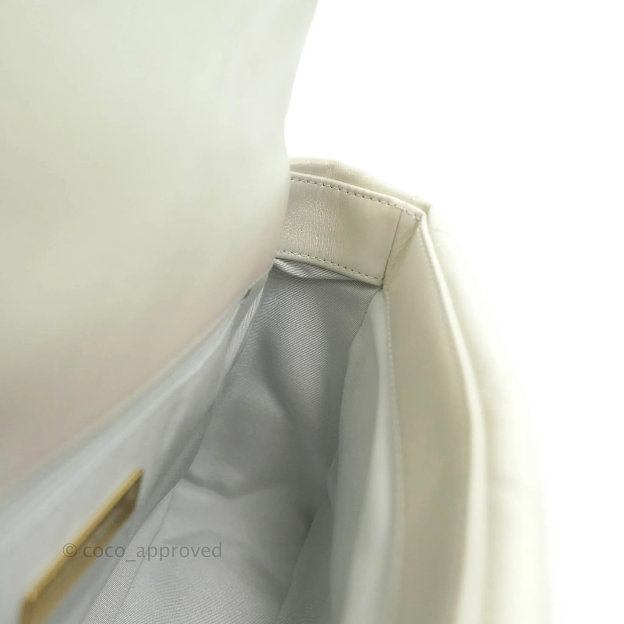 Chanel 19 Small Iridescent White Mixed Hardware