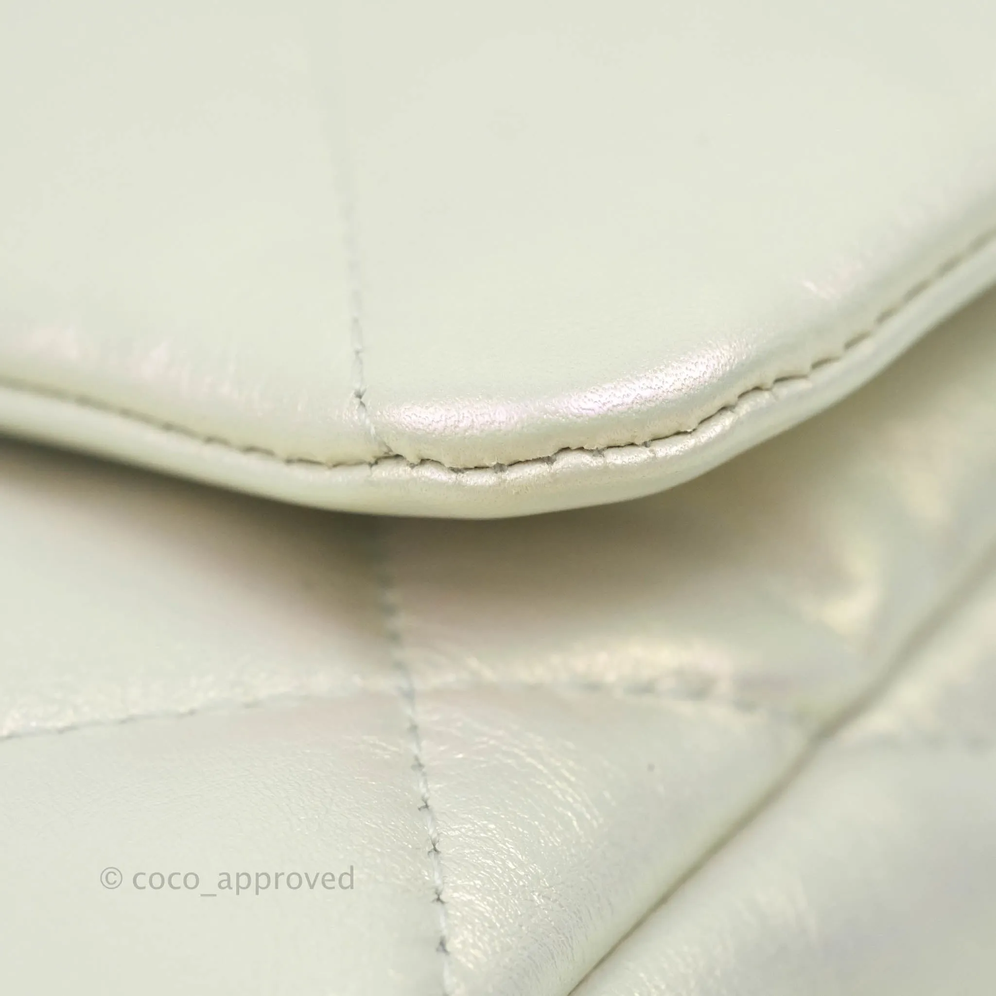Chanel 19 Small Iridescent White Mixed Hardware