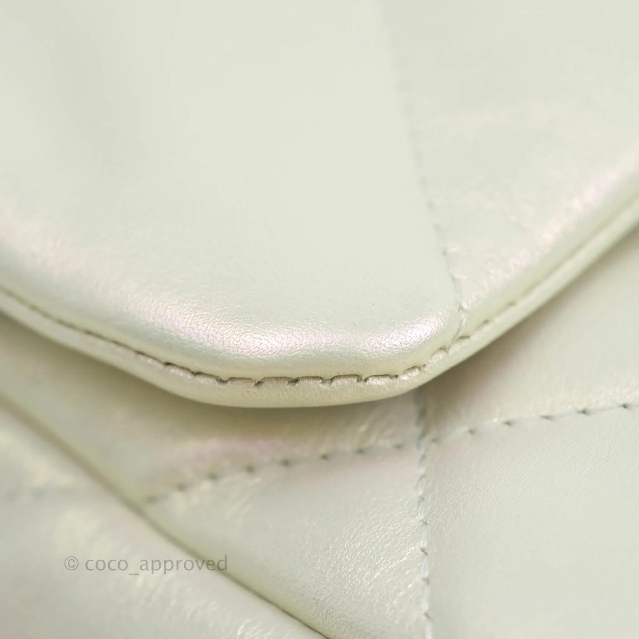 Chanel 19 Small Iridescent White Mixed Hardware
