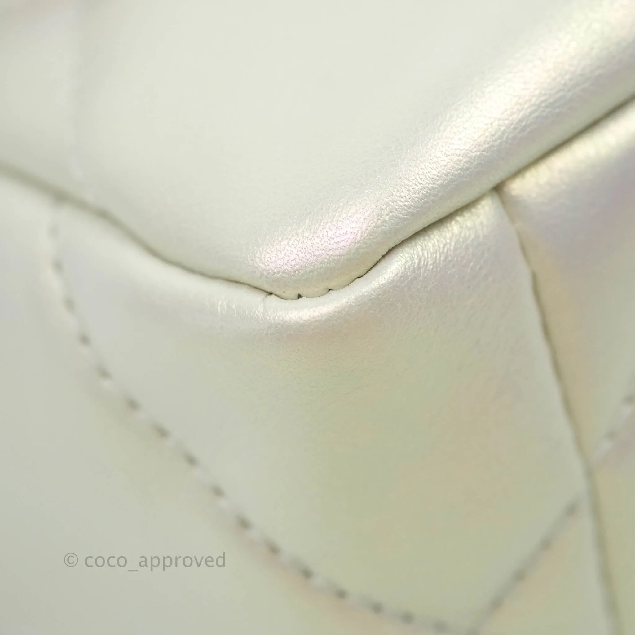 Chanel 19 Small Iridescent White Mixed Hardware