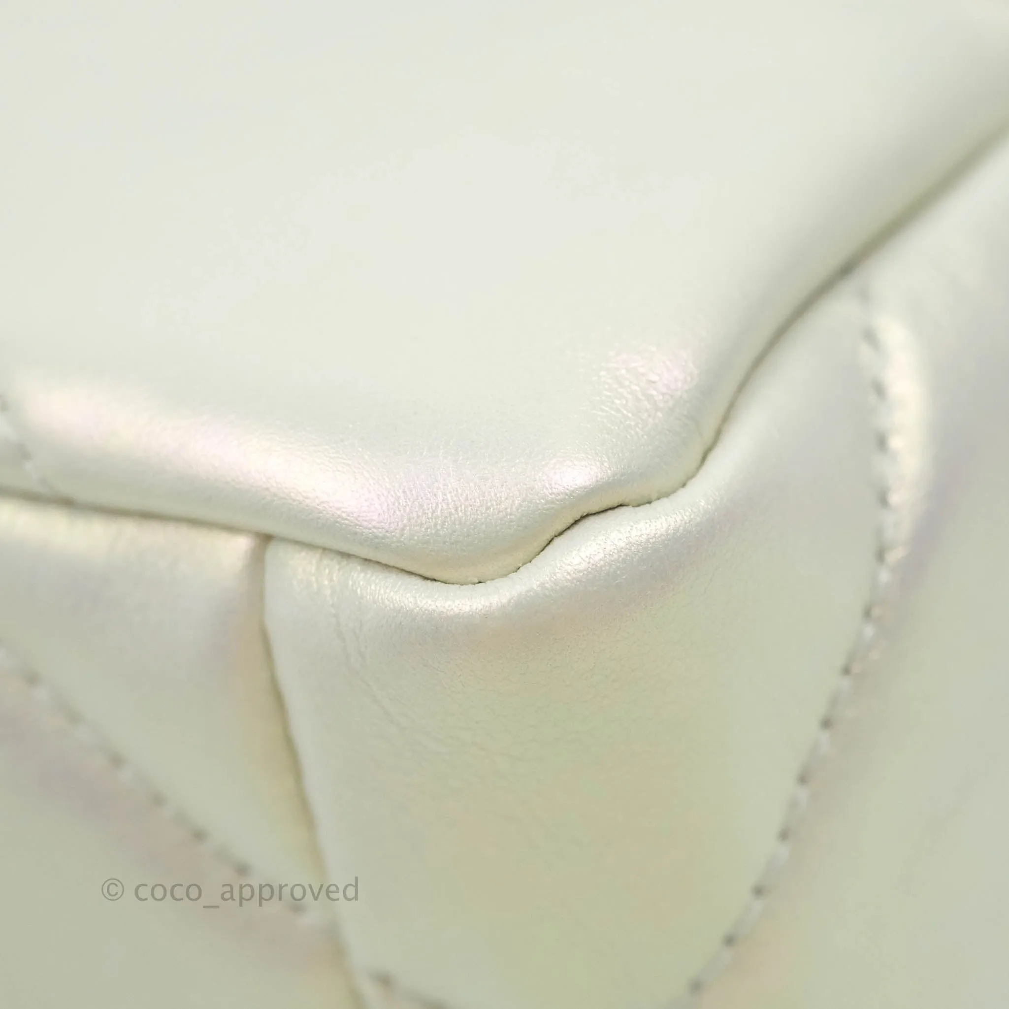 Chanel 19 Small Iridescent White Mixed Hardware