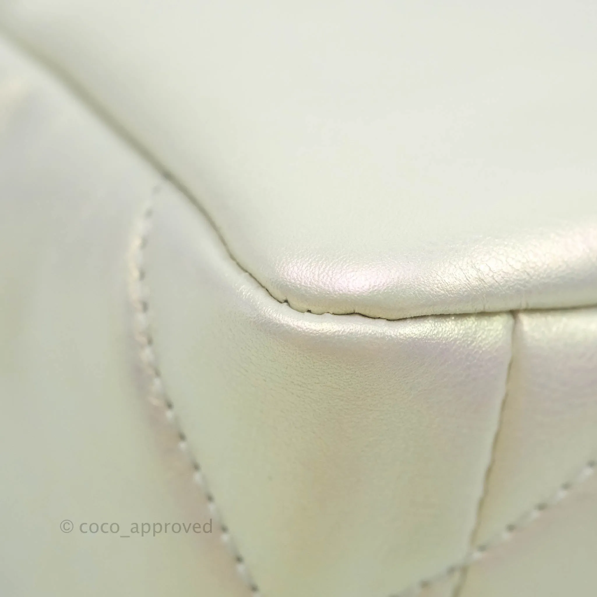 Chanel 19 Small Iridescent White Mixed Hardware