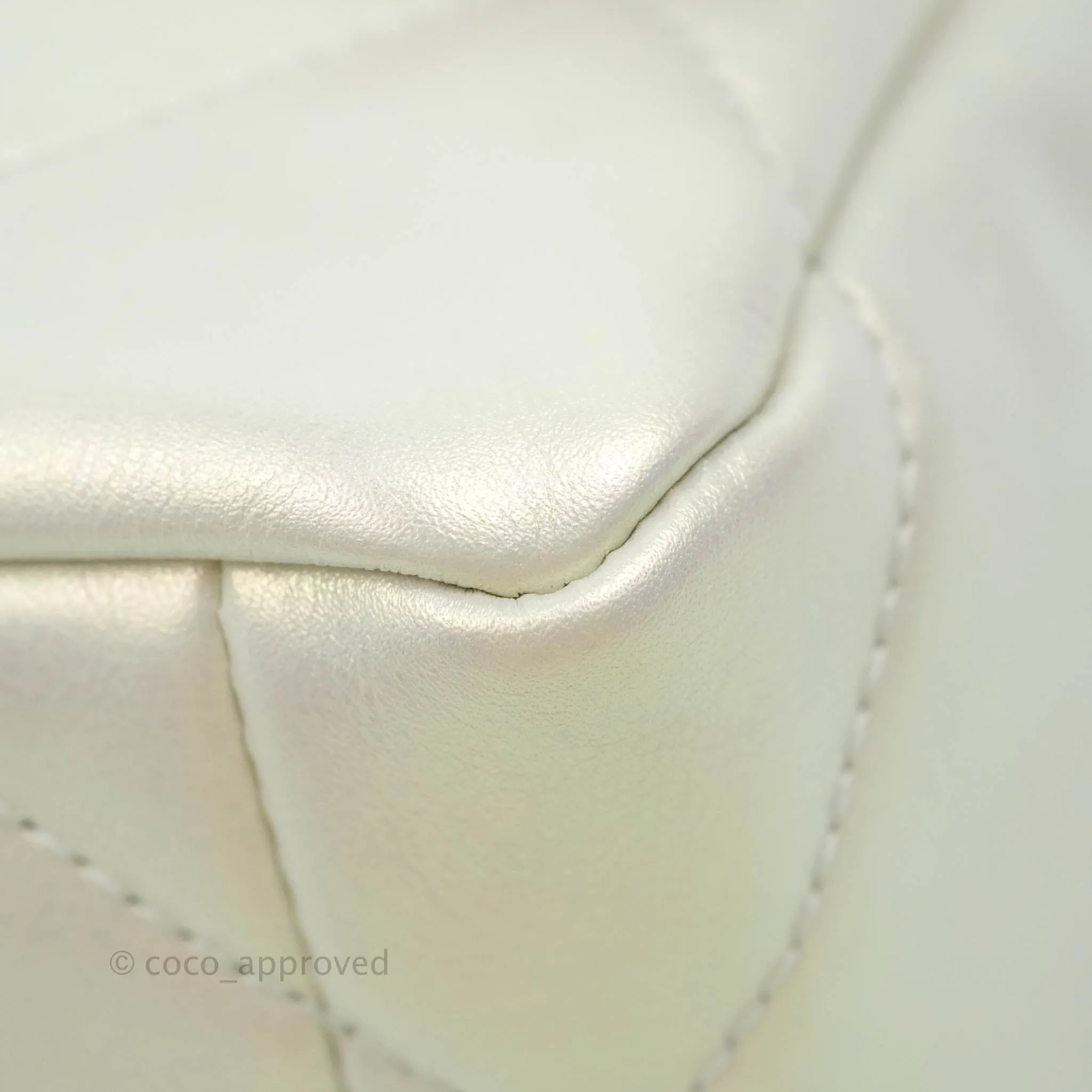 Chanel 19 Small Iridescent White Mixed Hardware
