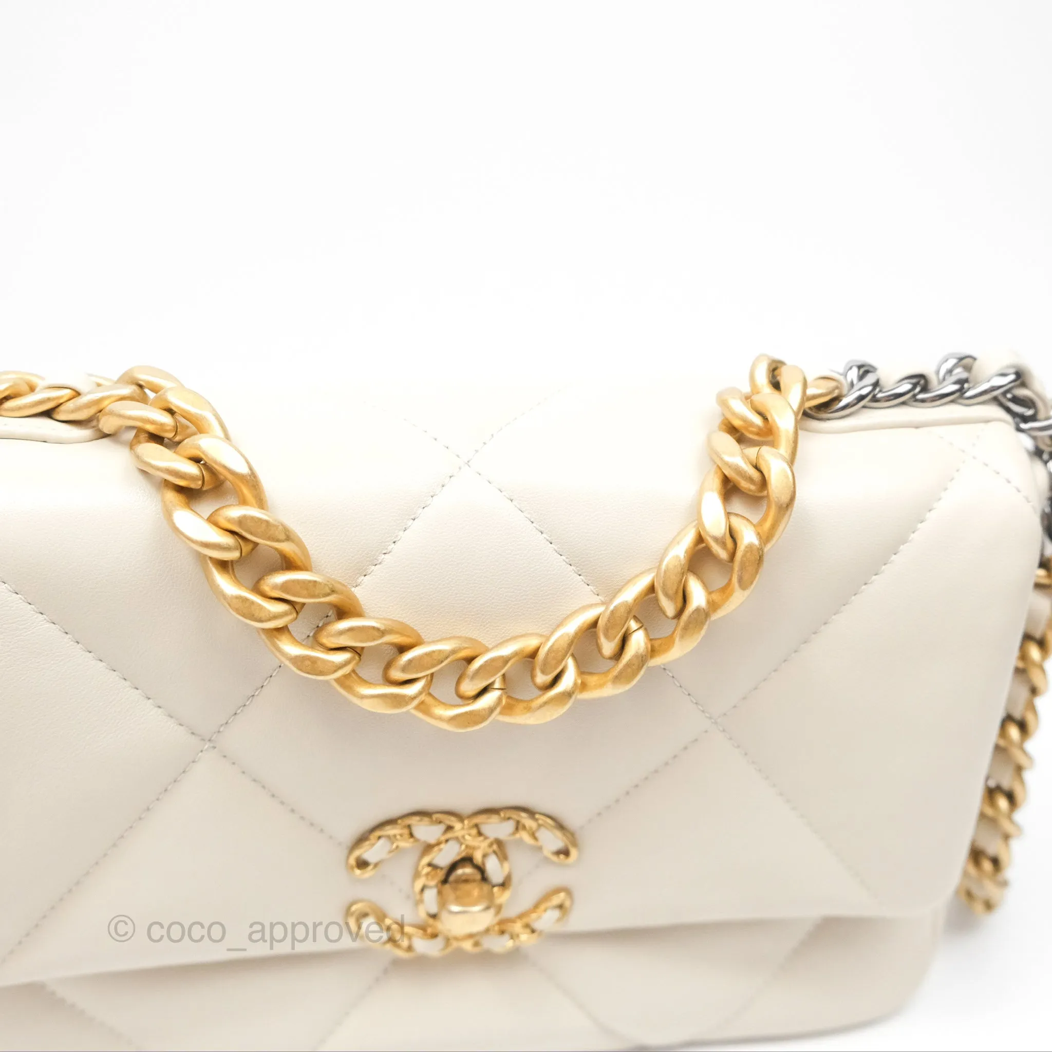 Chanel 19 Small Ivory Mixed Hardware