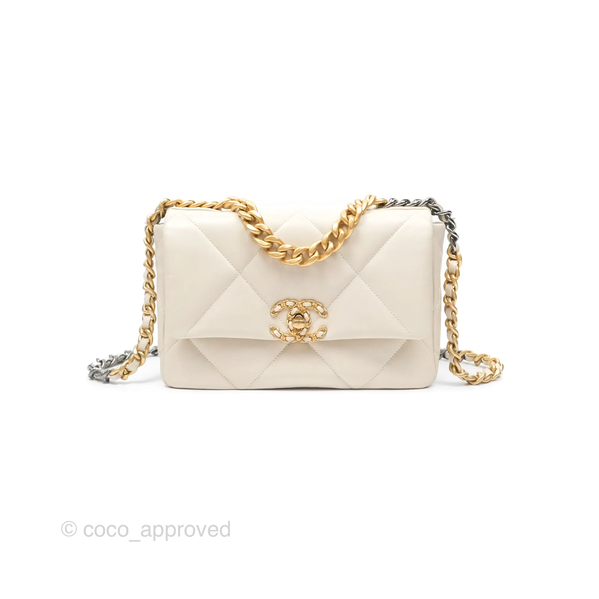 Chanel 19 Small Ivory Mixed Hardware