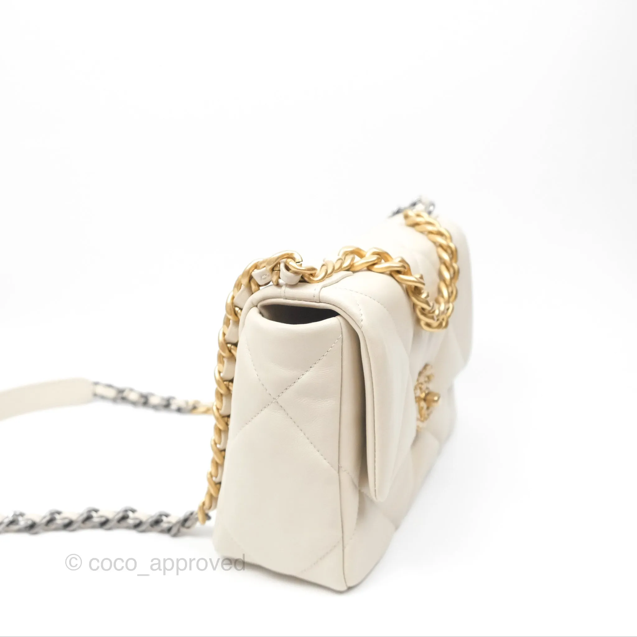 Chanel 19 Small Ivory Mixed Hardware