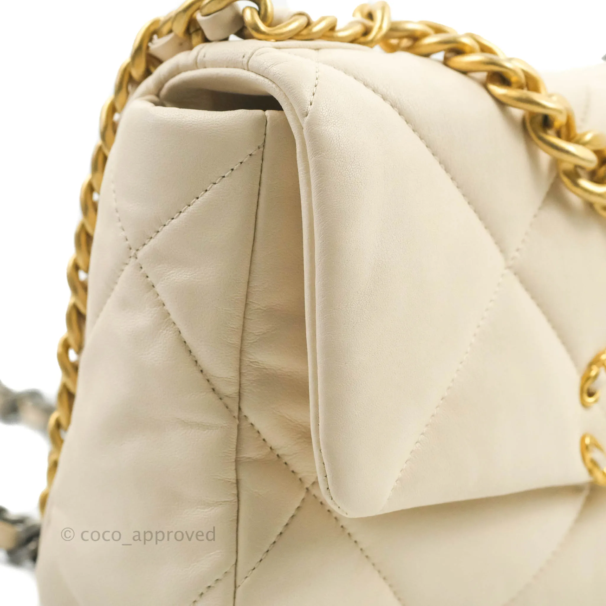 Chanel 19 Small Light Beige Lambskin Mixed Hardware 20C