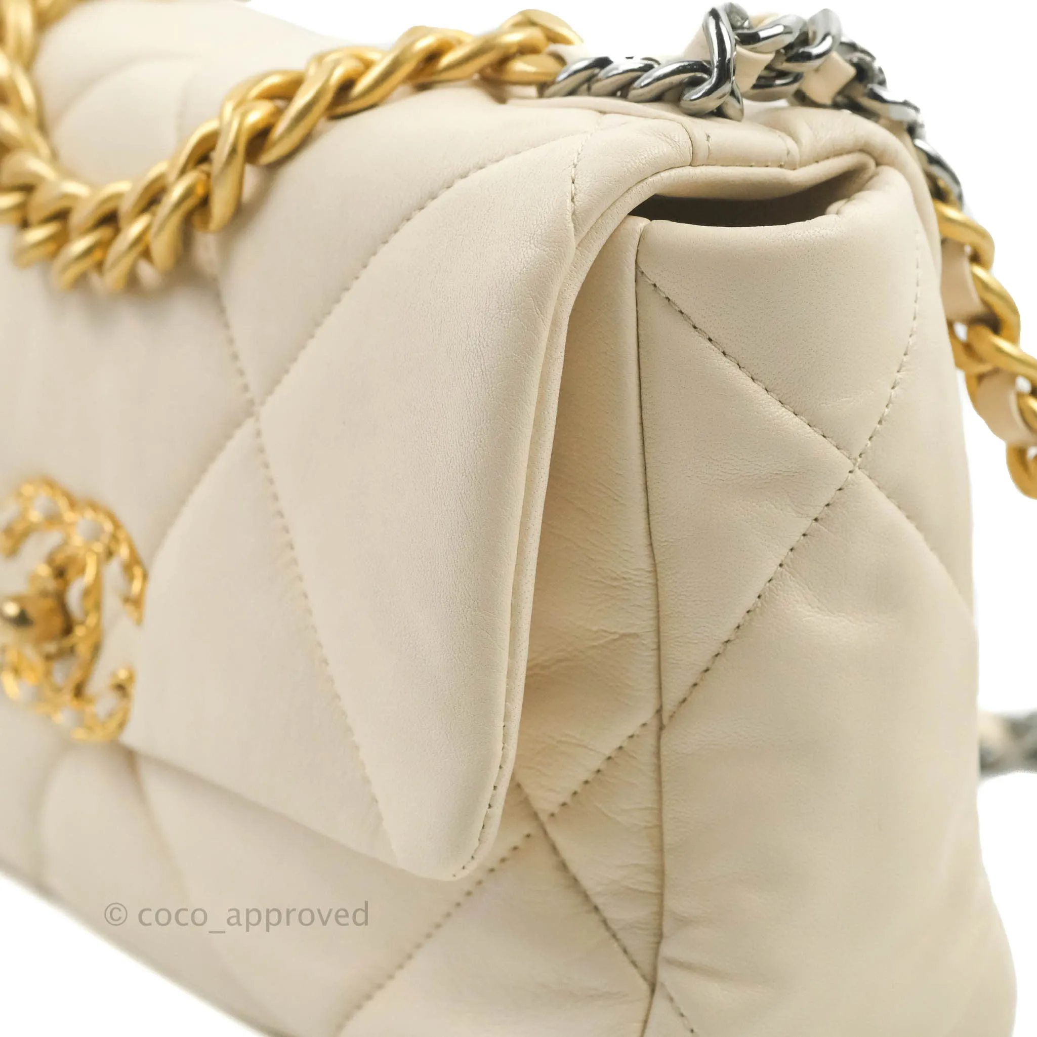 Chanel 19 Small Light Beige Lambskin Mixed Hardware 20C