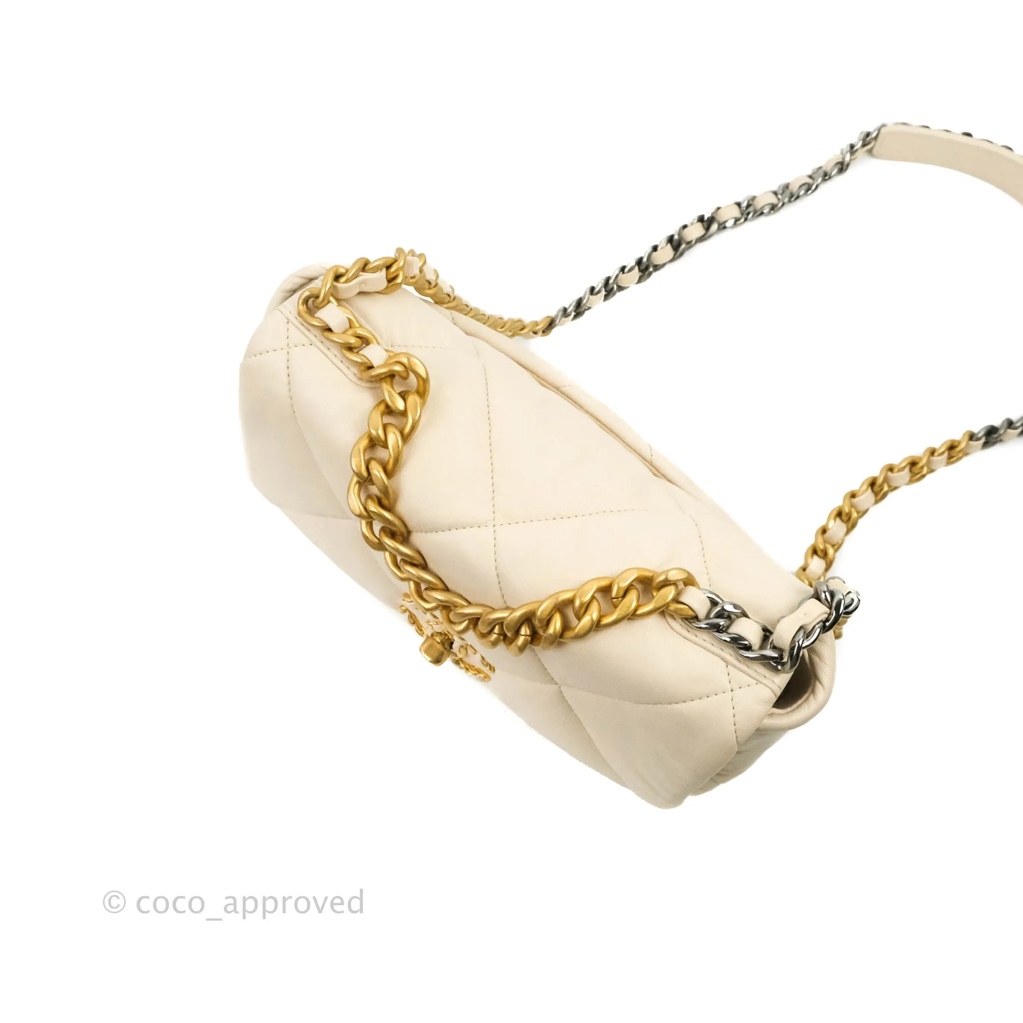 Chanel 19 Small Light Beige Lambskin Mixed Hardware 20C