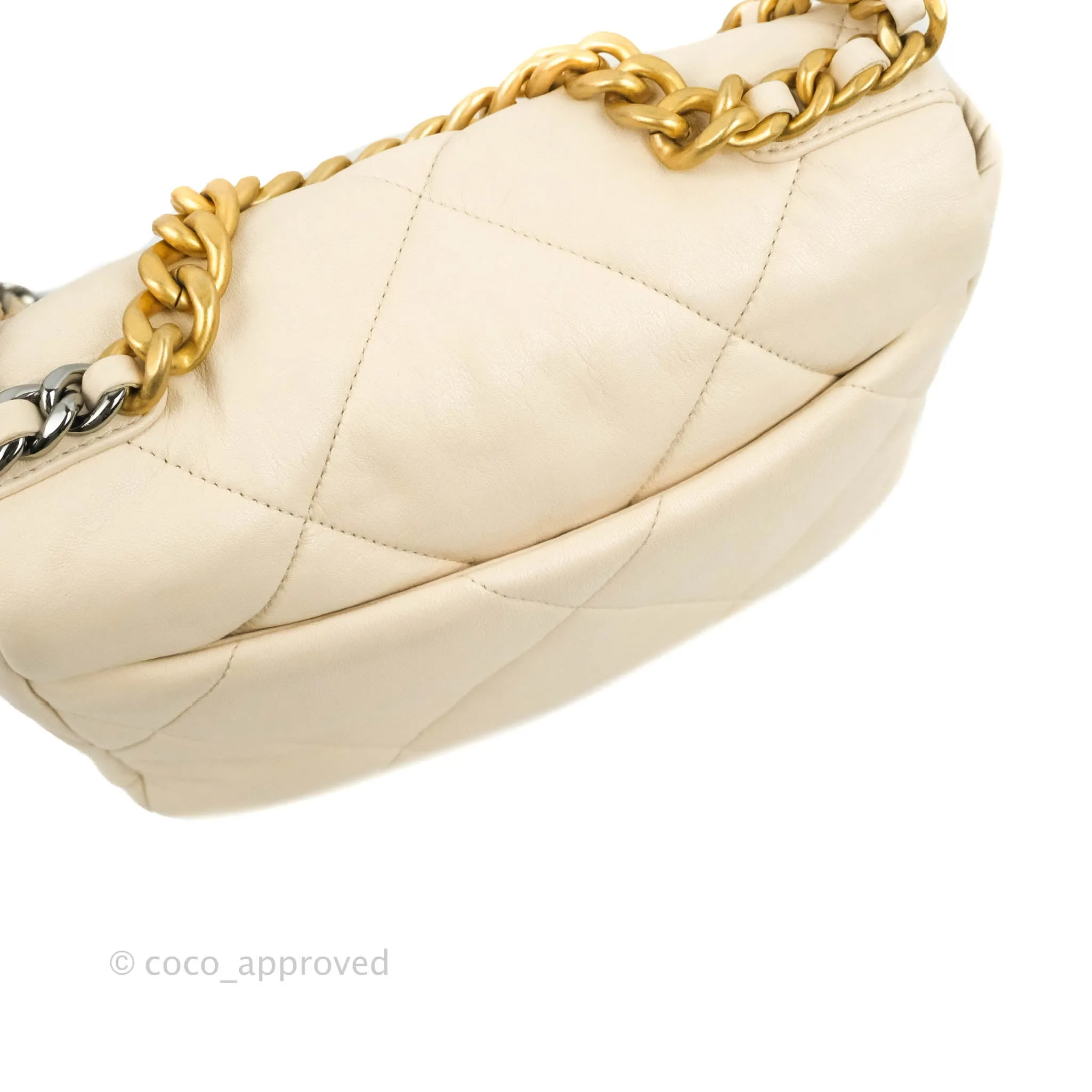 Chanel 19 Small Light Beige Lambskin Mixed Hardware 20C