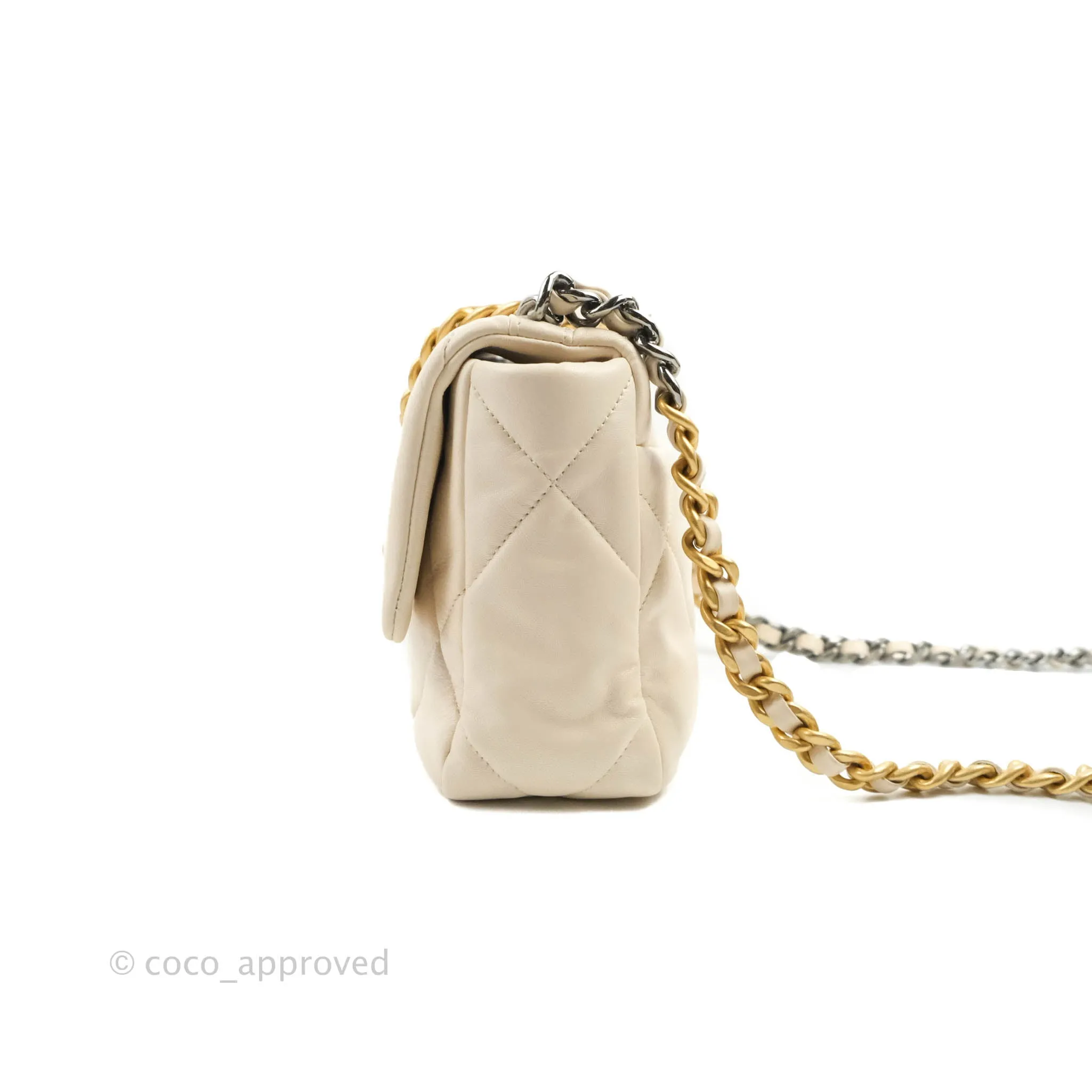 Chanel 19 Small Light Beige Lambskin Mixed Hardware 20C