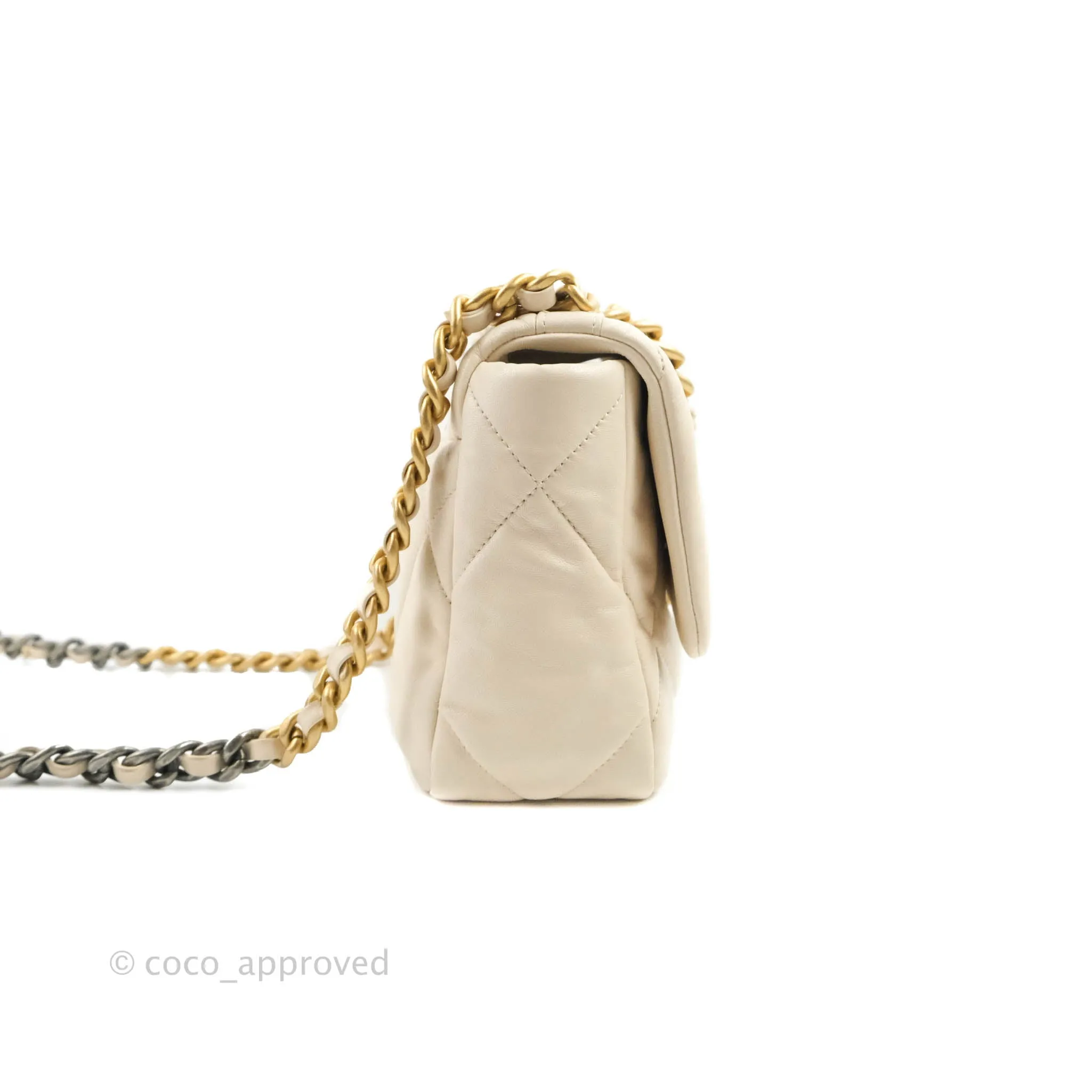 Chanel 19 Small Light Beige Lambskin Mixed Hardware 20C