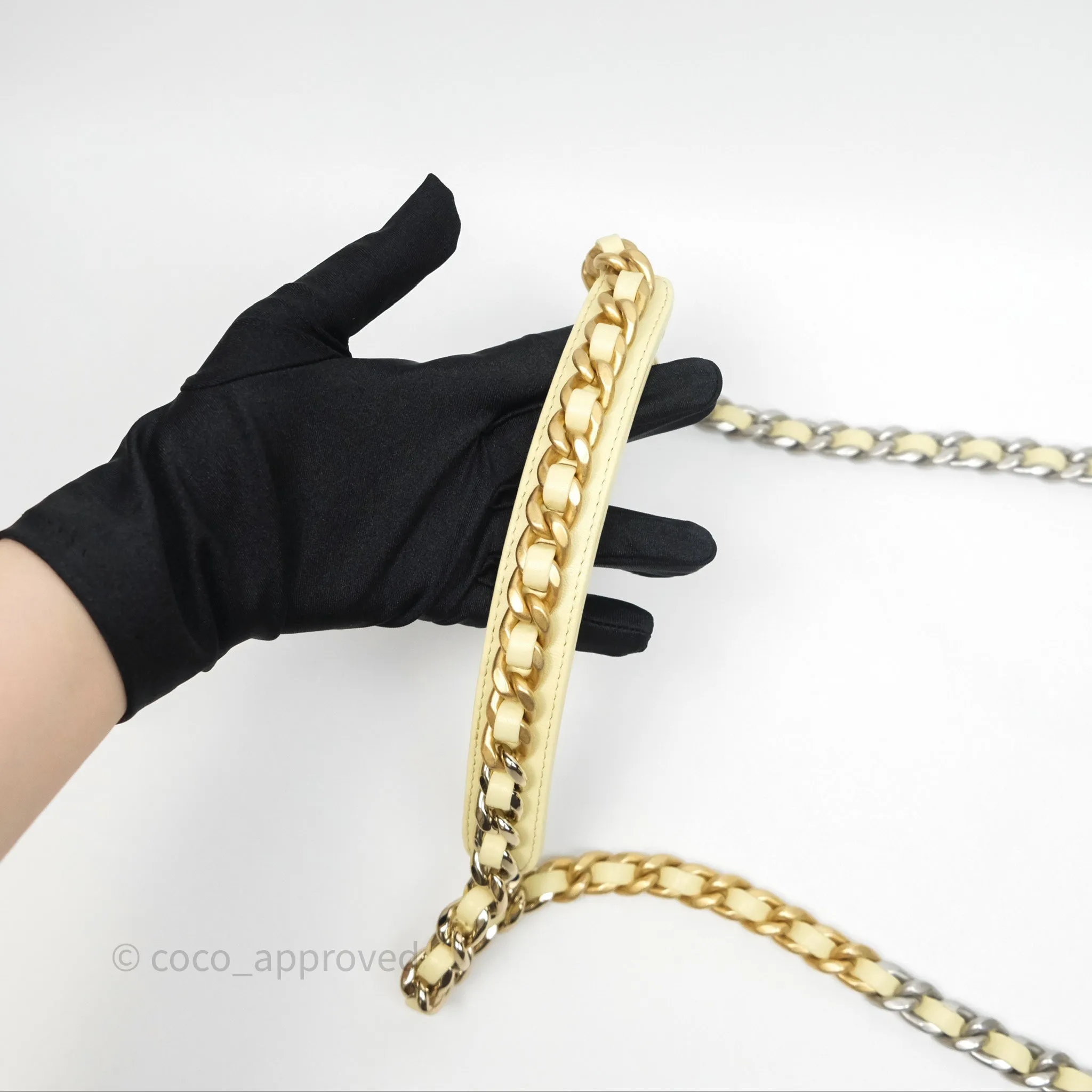 Chanel 19 Small Light Yellow Mixed Hardware
