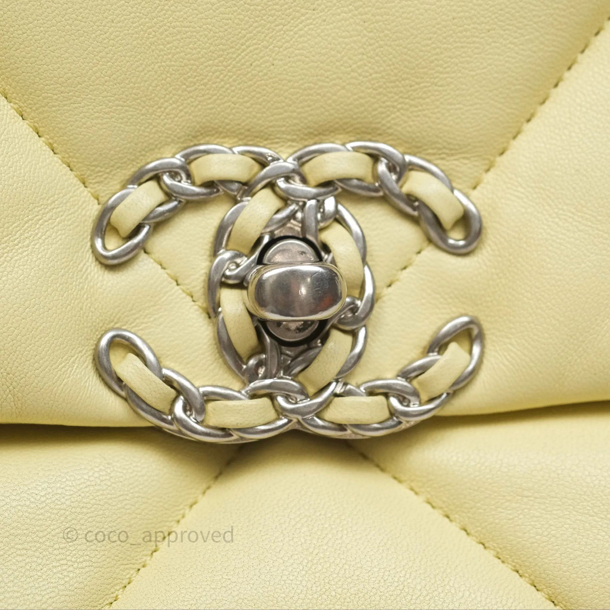 Chanel 19 Small Light Yellow Mixed Hardware