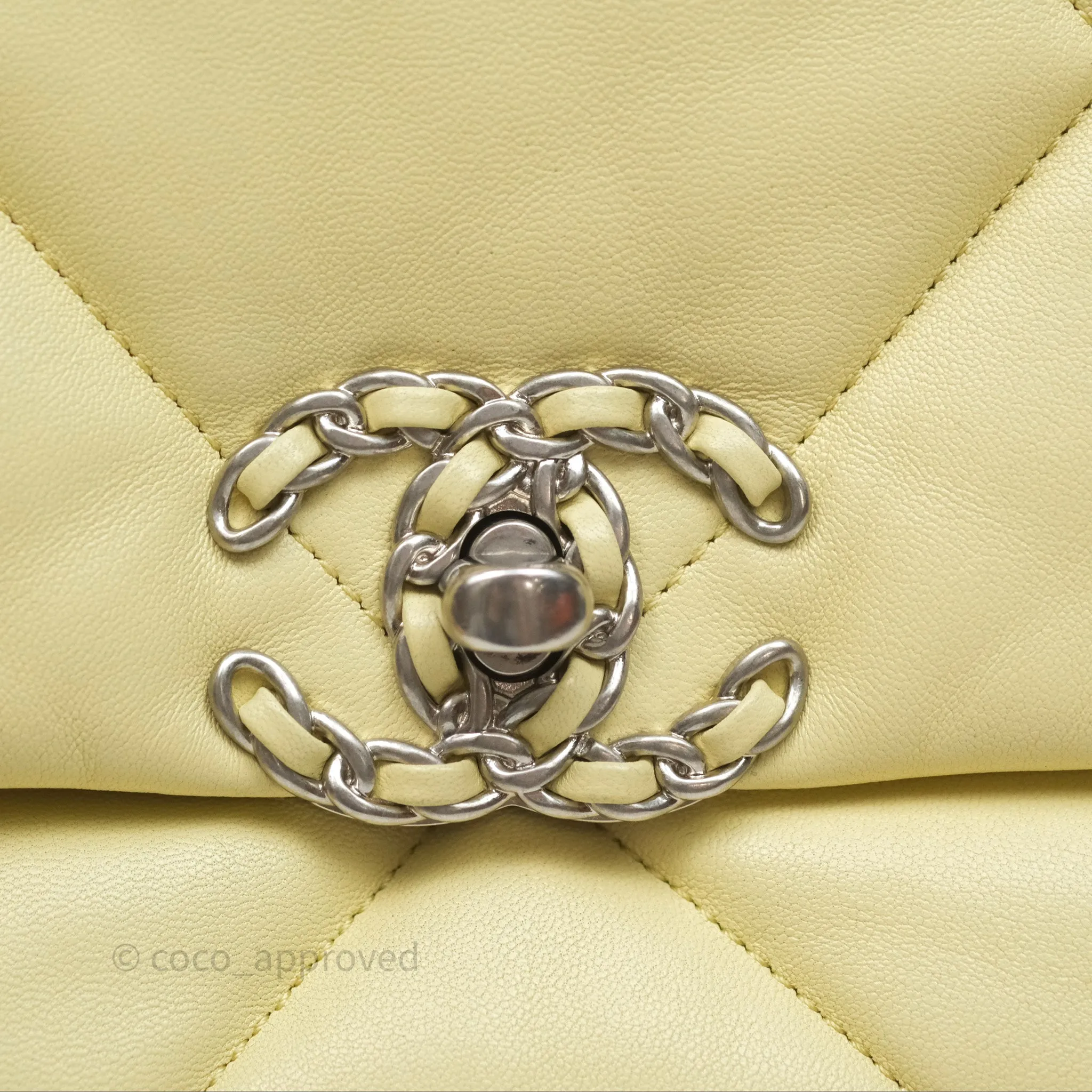 Chanel 19 Small Light Yellow Mixed Hardware