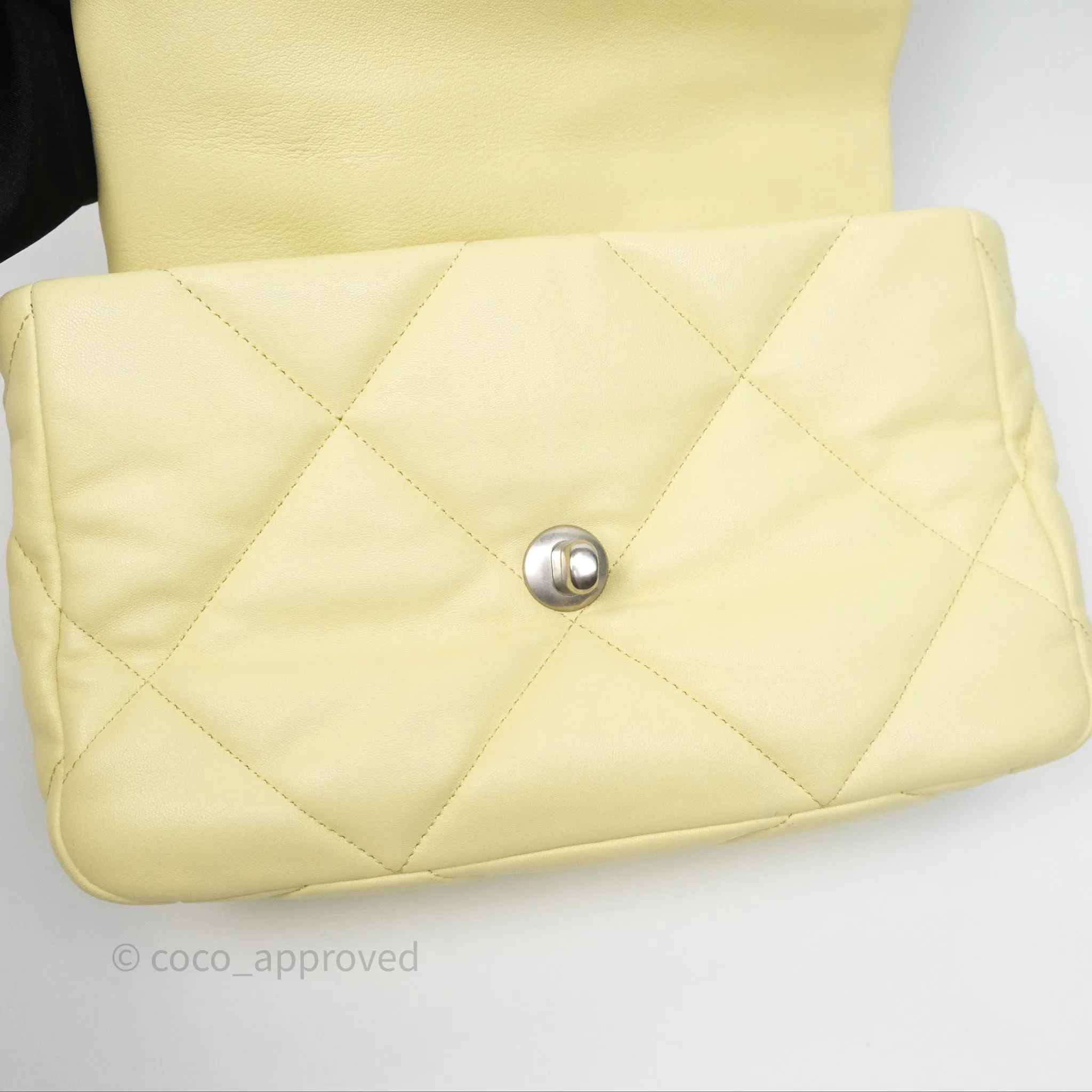 Chanel 19 Small Light Yellow Mixed Hardware