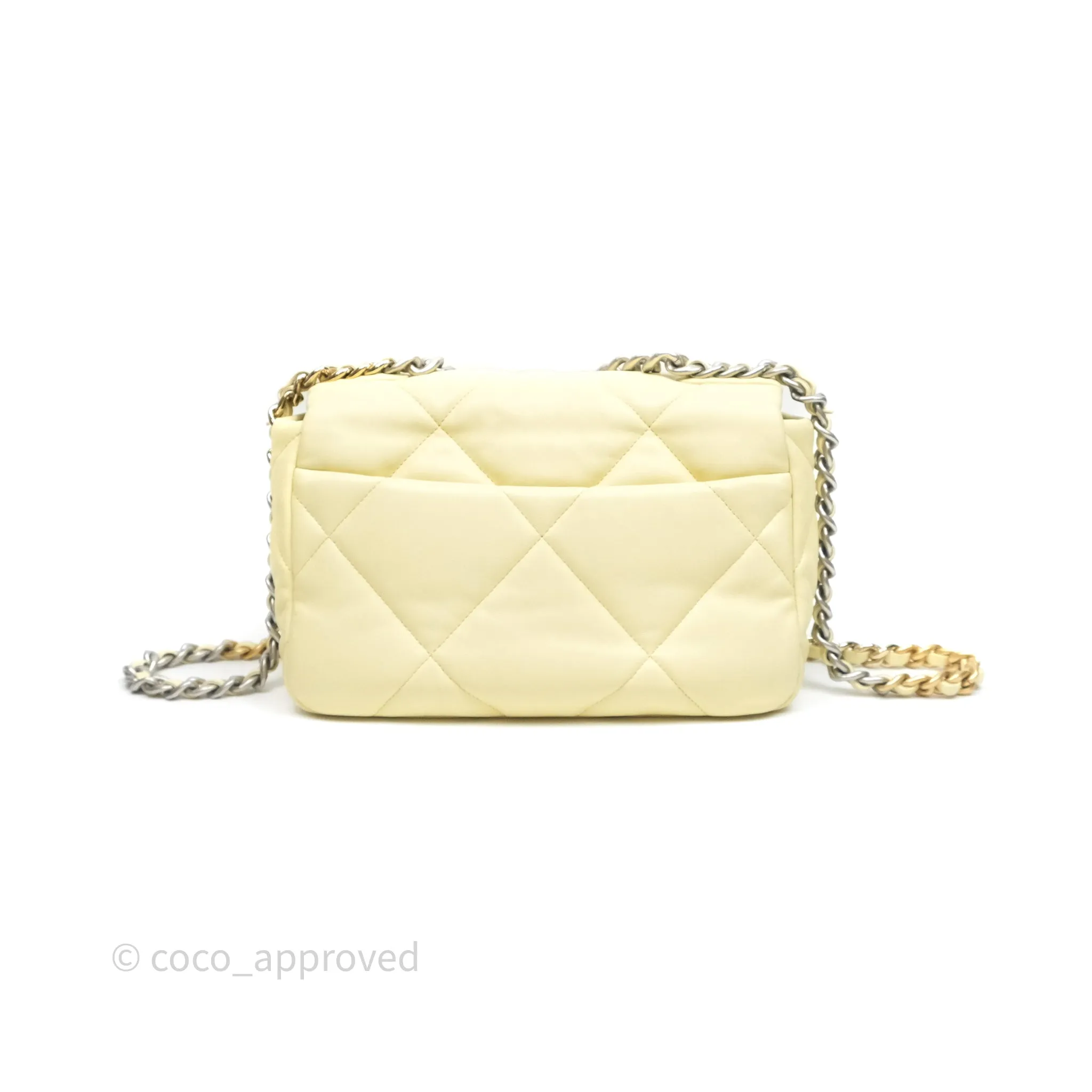 Chanel 19 Small Light Yellow Mixed Hardware