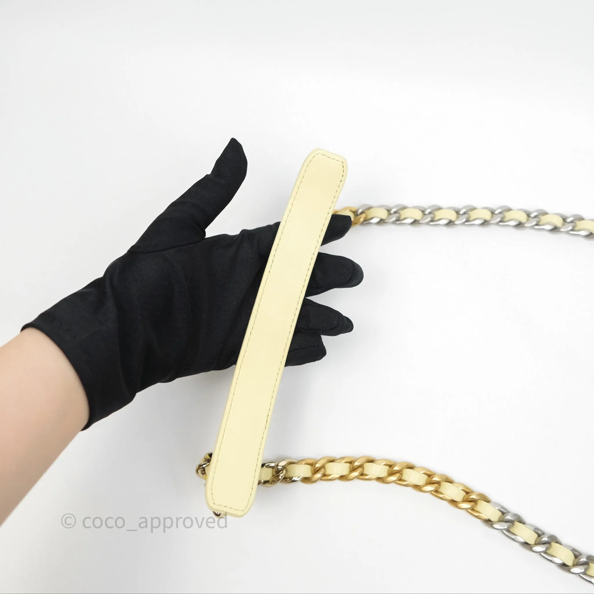 Chanel 19 Small Light Yellow Mixed Hardware