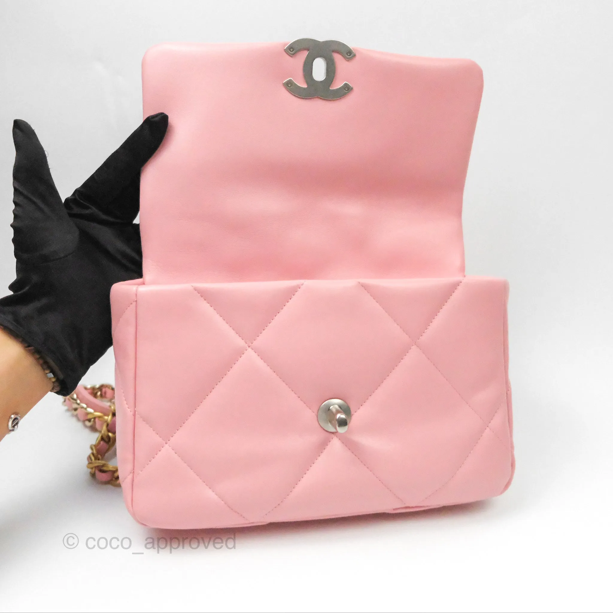 Chanel 19 Small Pink Lambskin Mixed Hardware