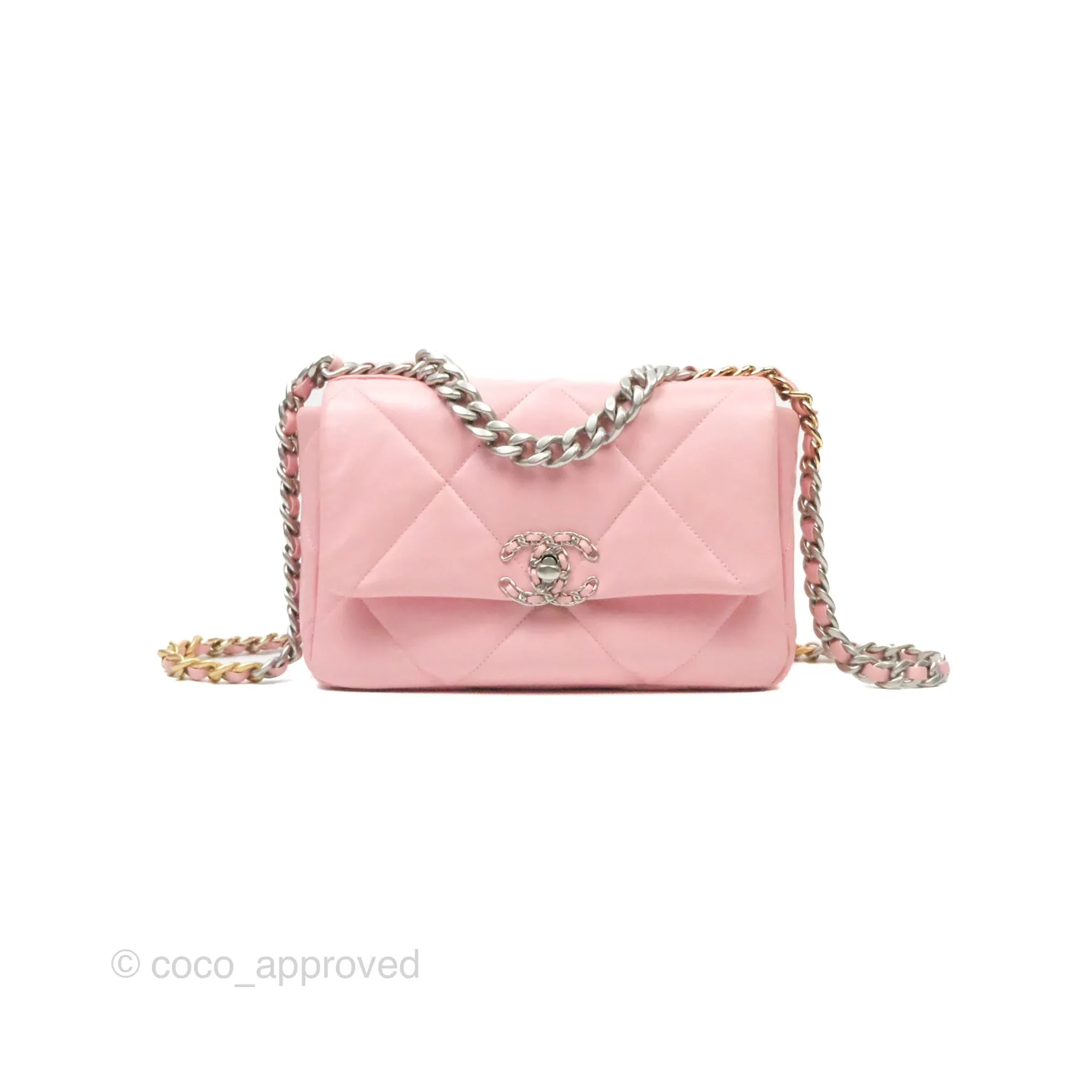 Chanel 19 Small Pink Lambskin Mixed Hardware