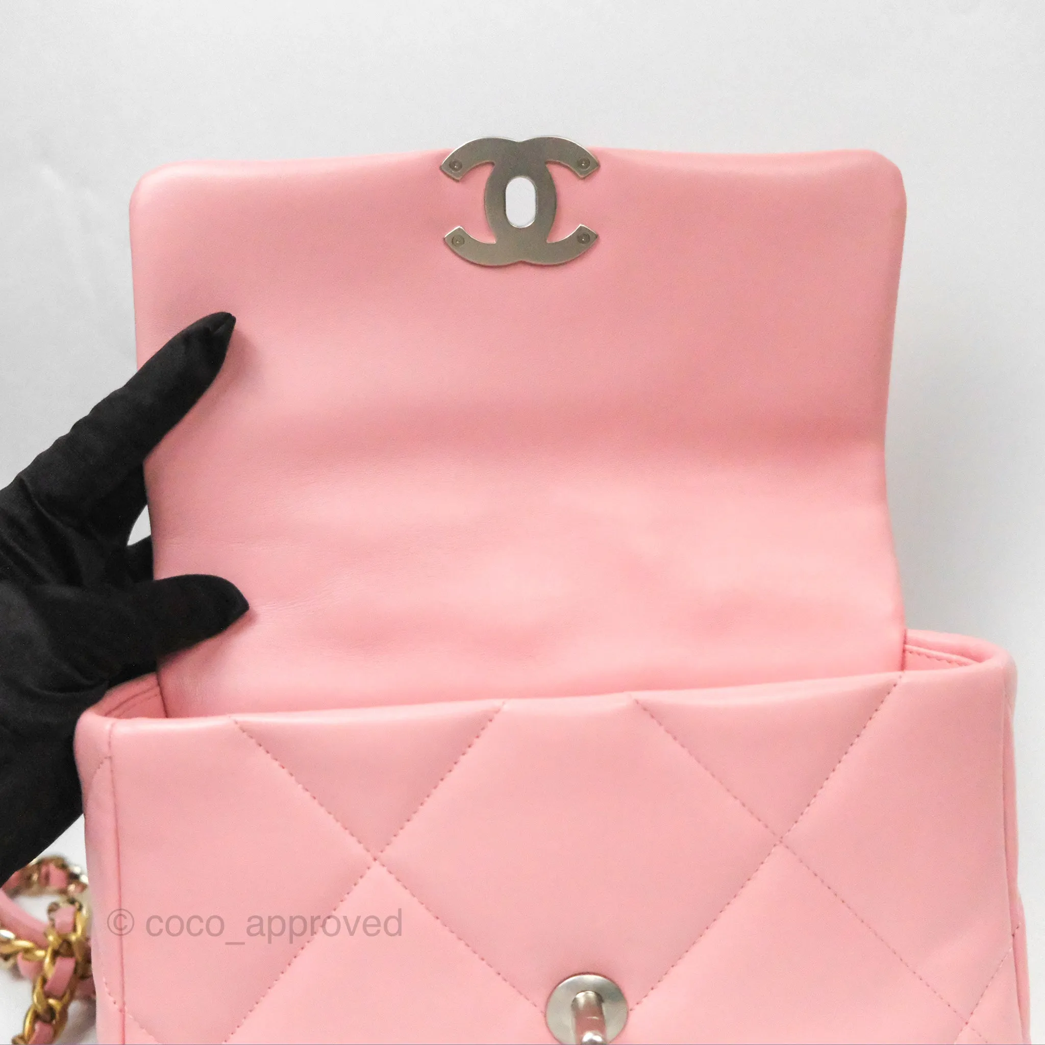 Chanel 19 Small Pink Lambskin Mixed Hardware