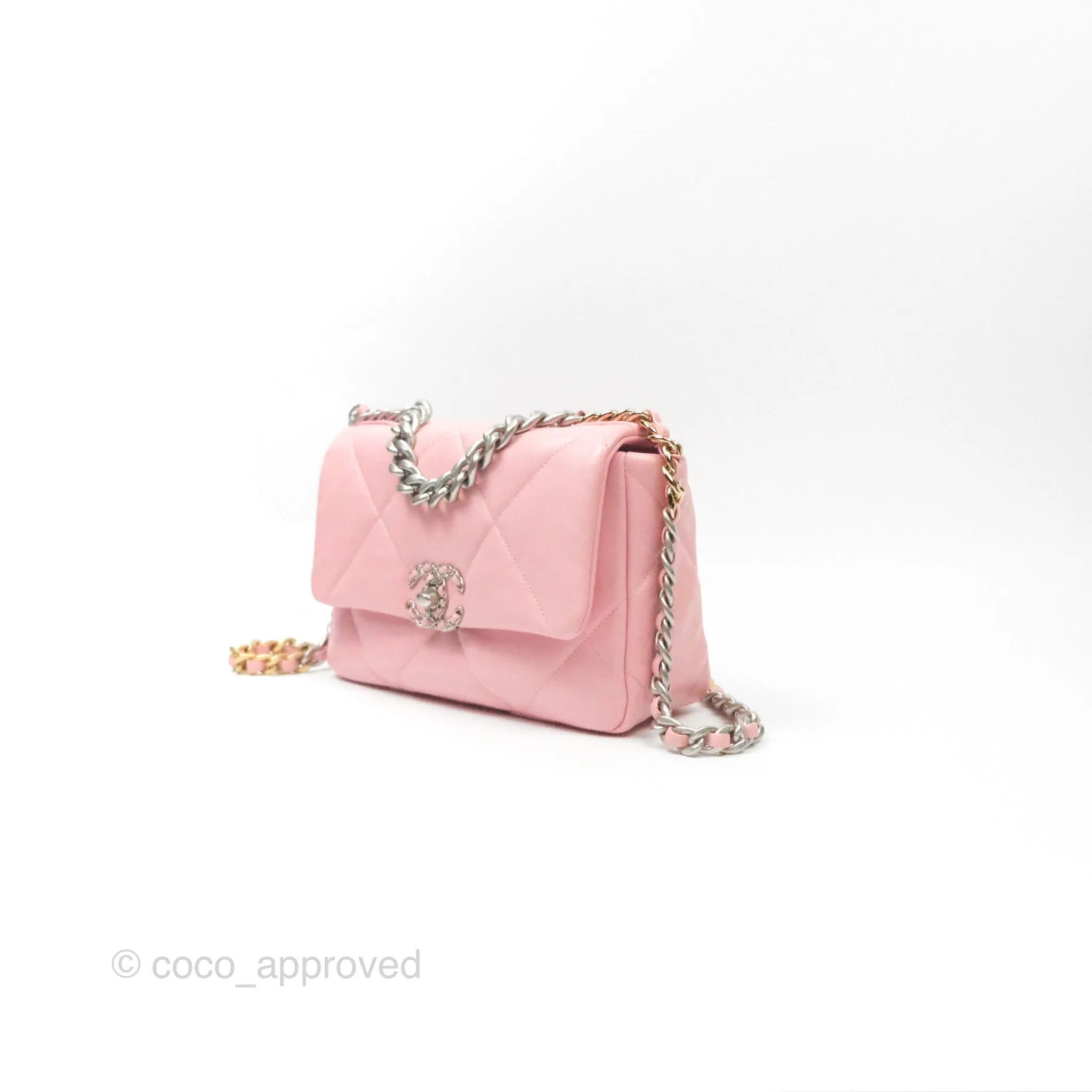 Chanel 19 Small Pink Lambskin Mixed Hardware