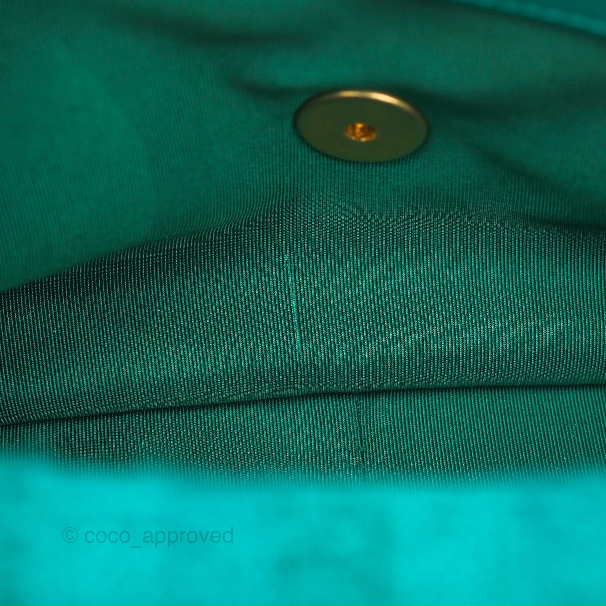 Chanel 19 Small Teal Green Tweed Mixed Hardware