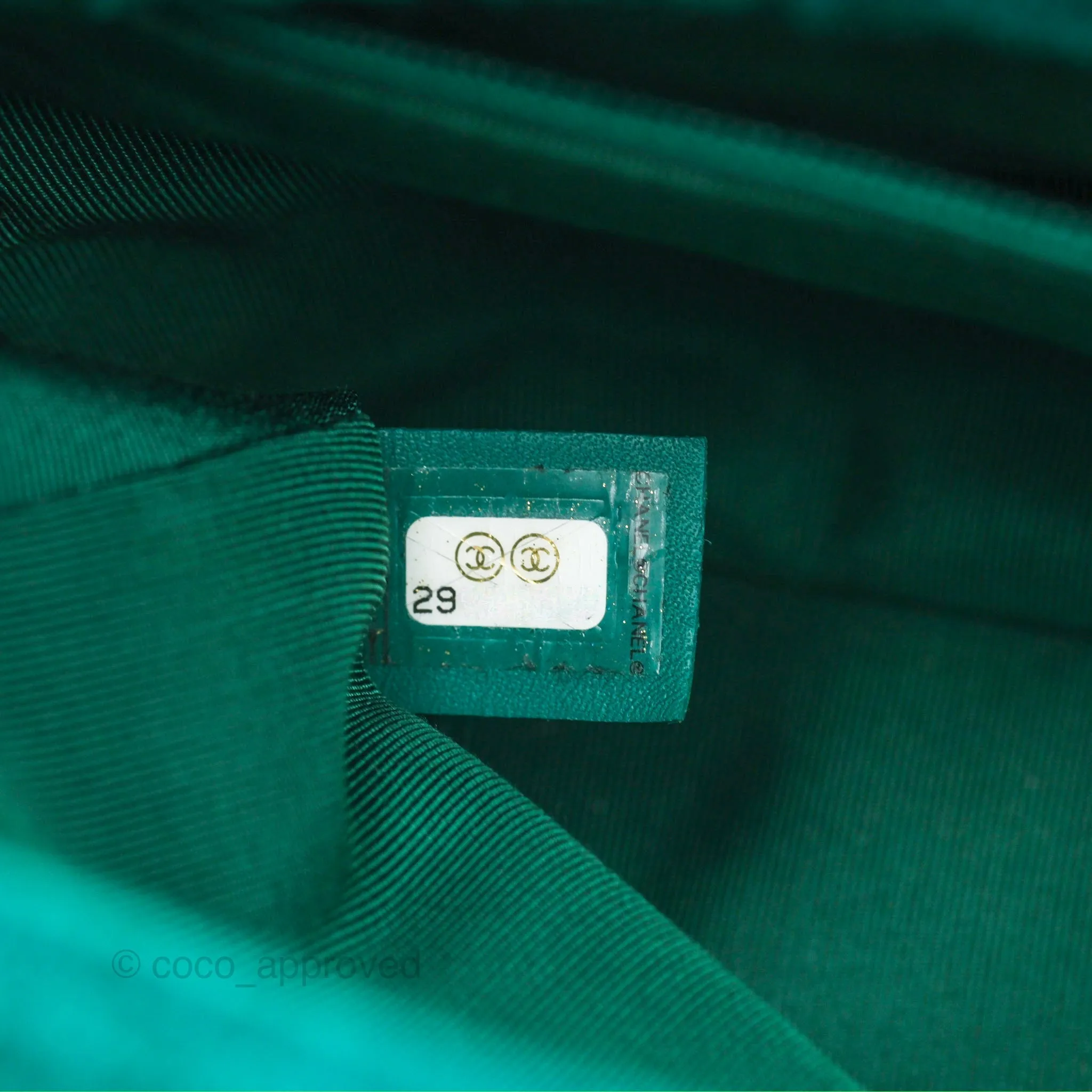 Chanel 19 Small Teal Green Tweed Mixed Hardware