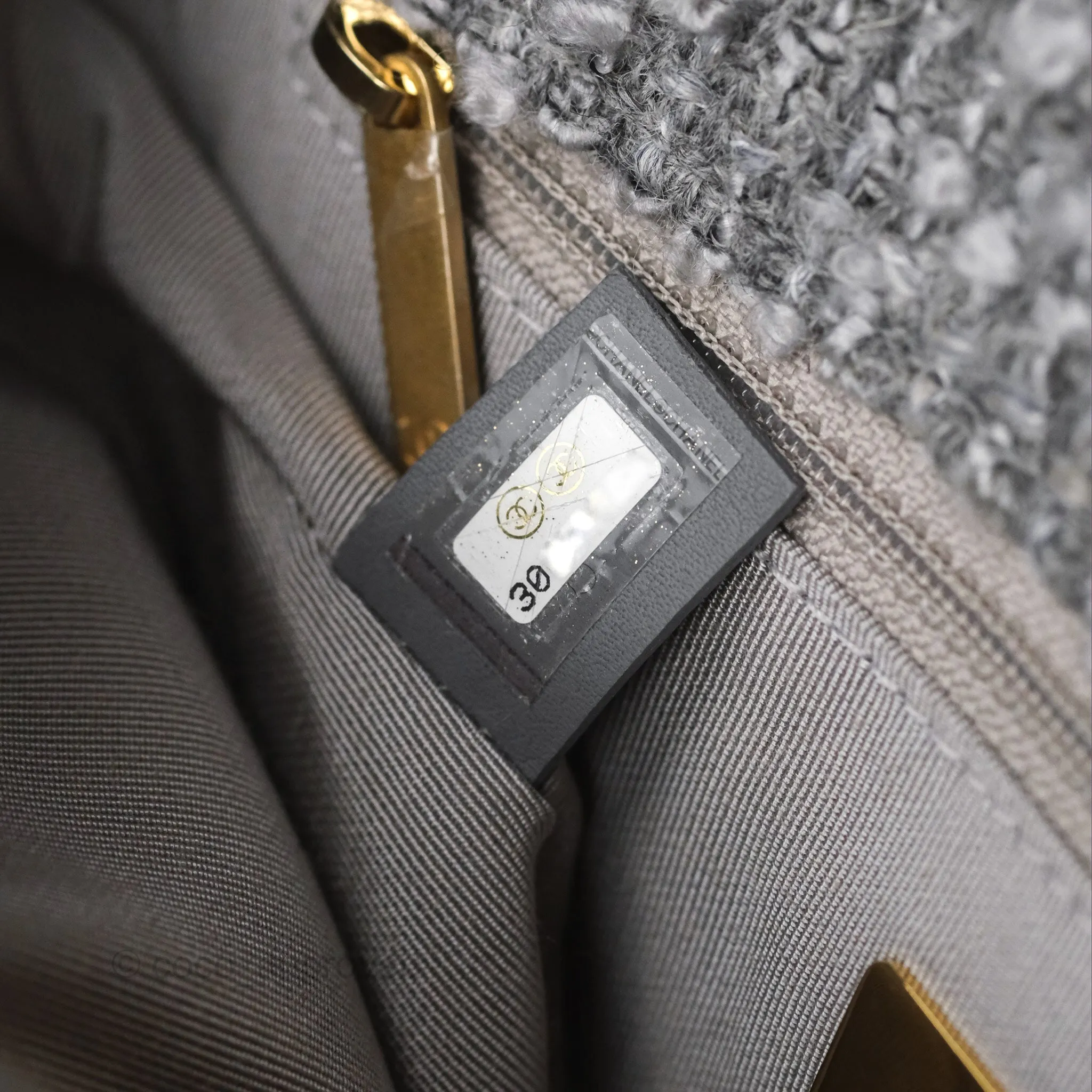 Chanel 19 Small Tweed Grey Mixed Hardware