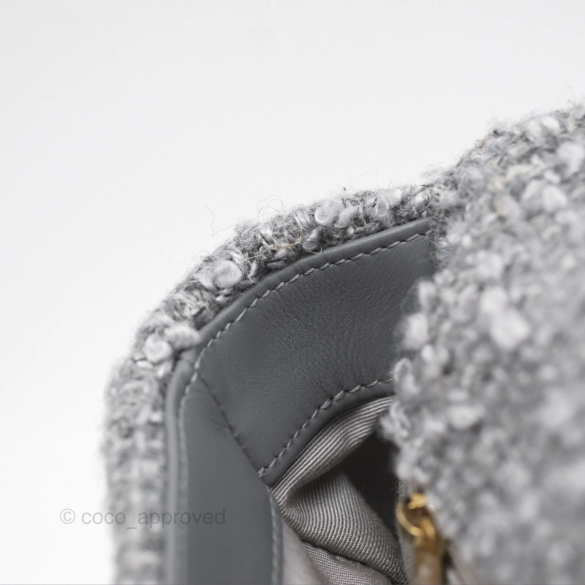 Chanel 19 Small Tweed Grey Mixed Hardware