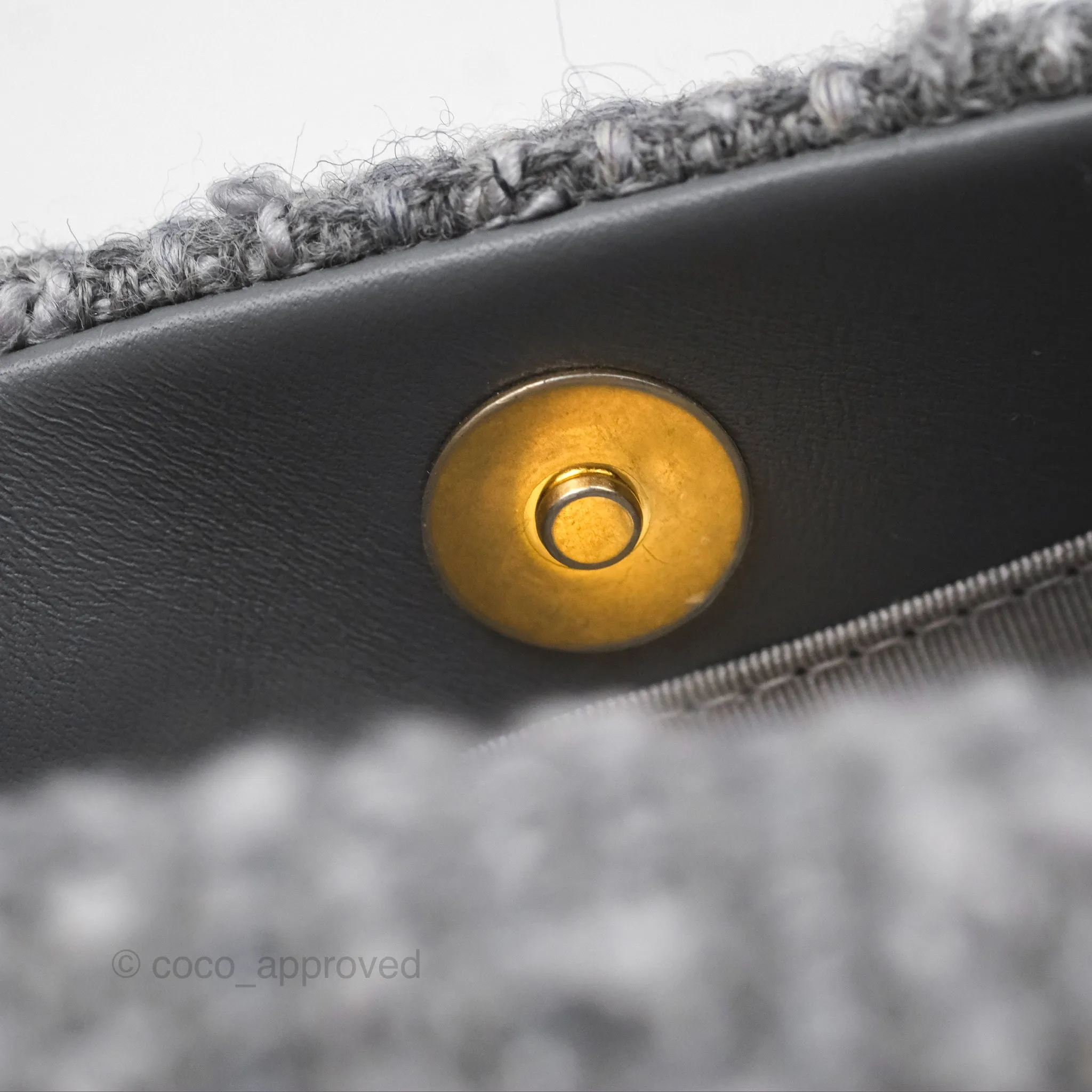 Chanel 19 Small Tweed Grey Mixed Hardware