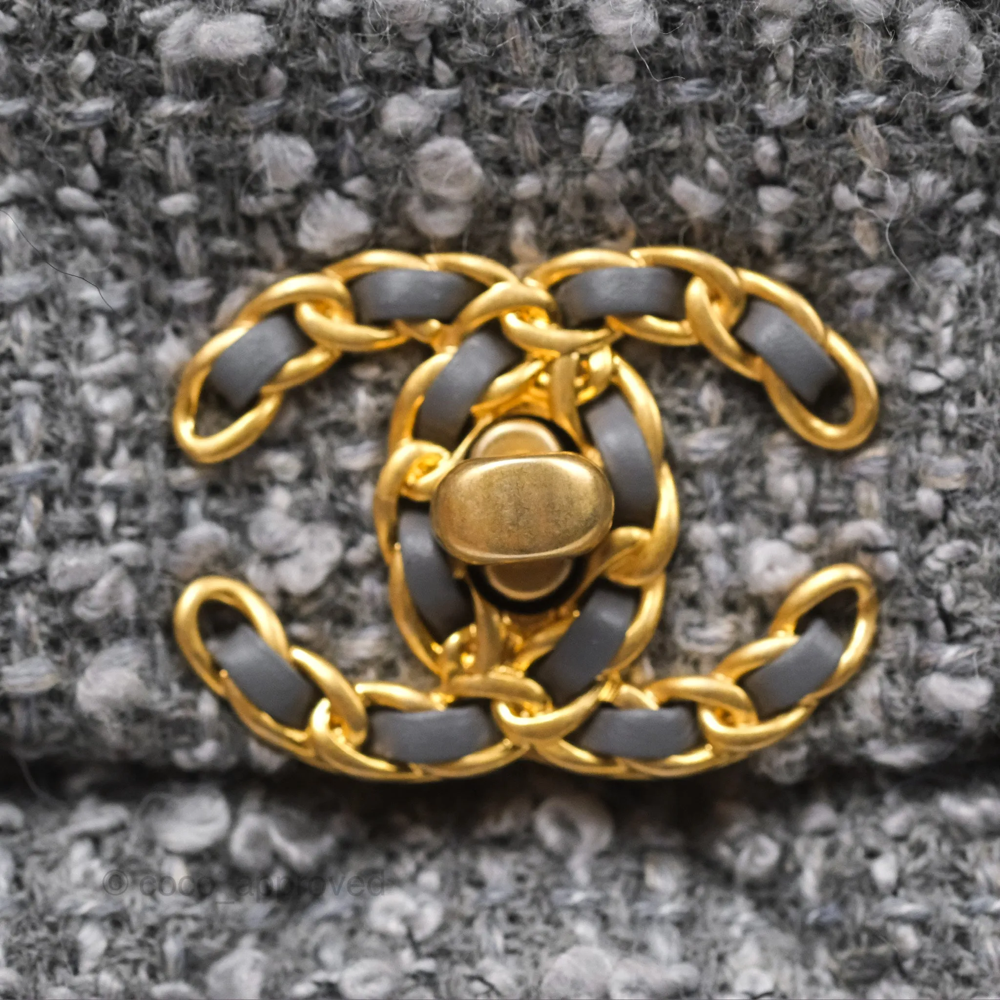 Chanel 19 Small Tweed Grey Mixed Hardware