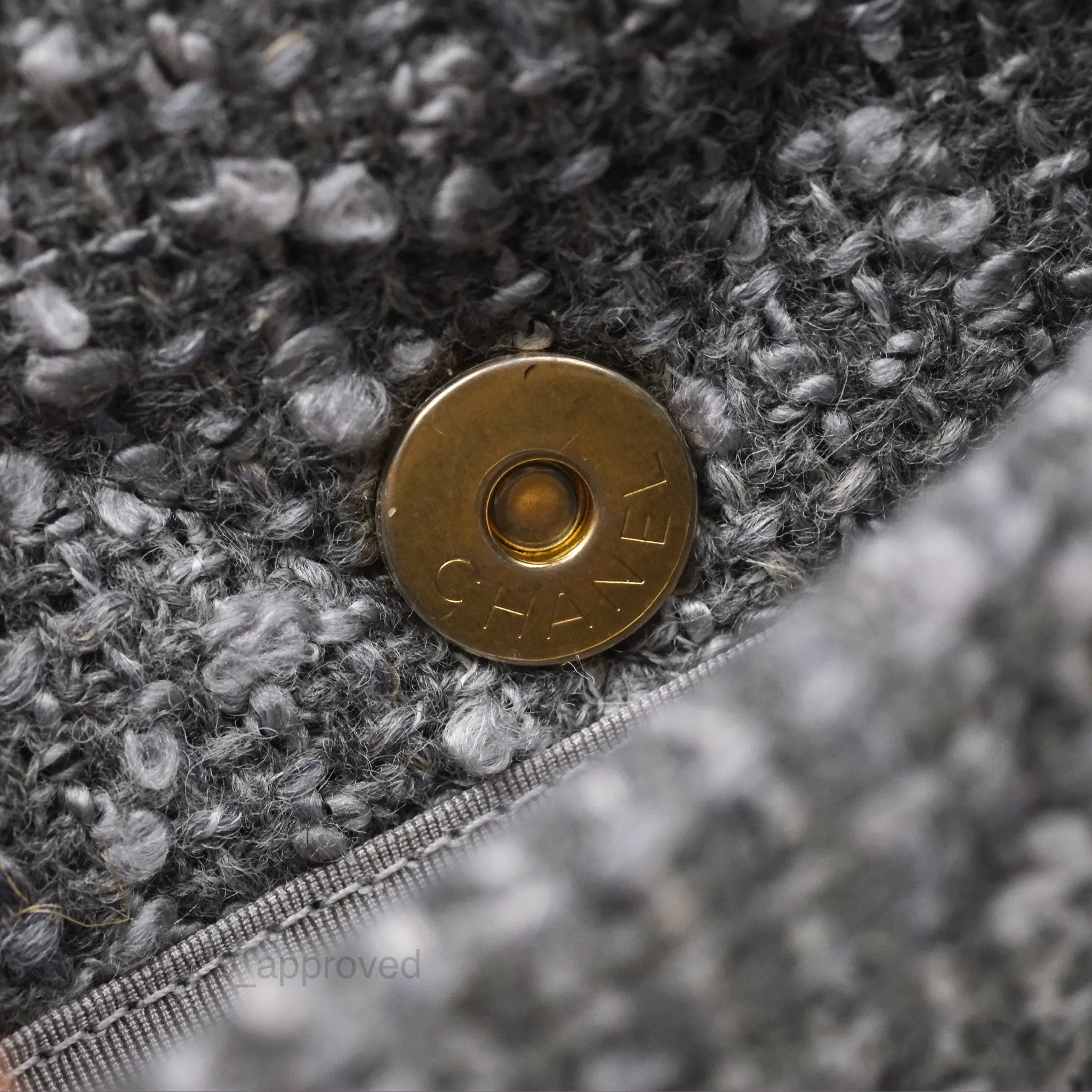 Chanel 19 Small Tweed Grey Mixed Hardware