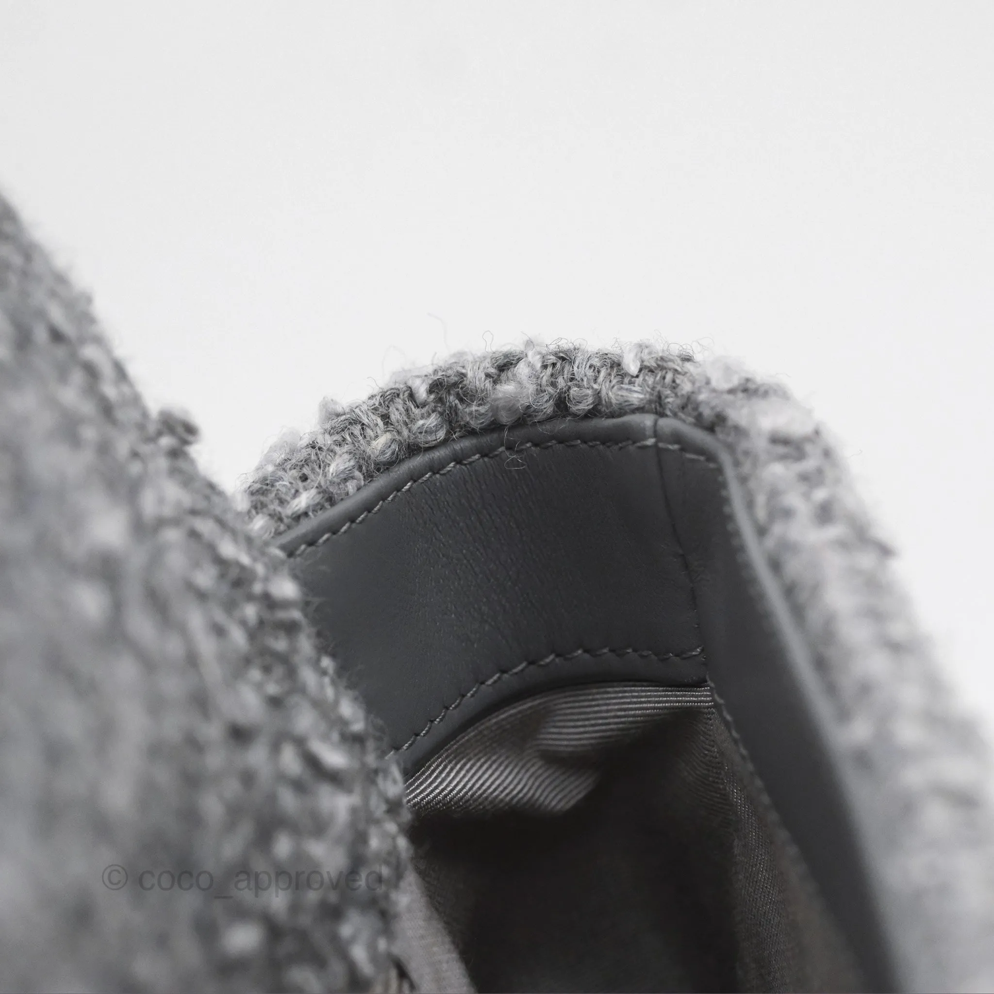 Chanel 19 Small Tweed Grey Mixed Hardware