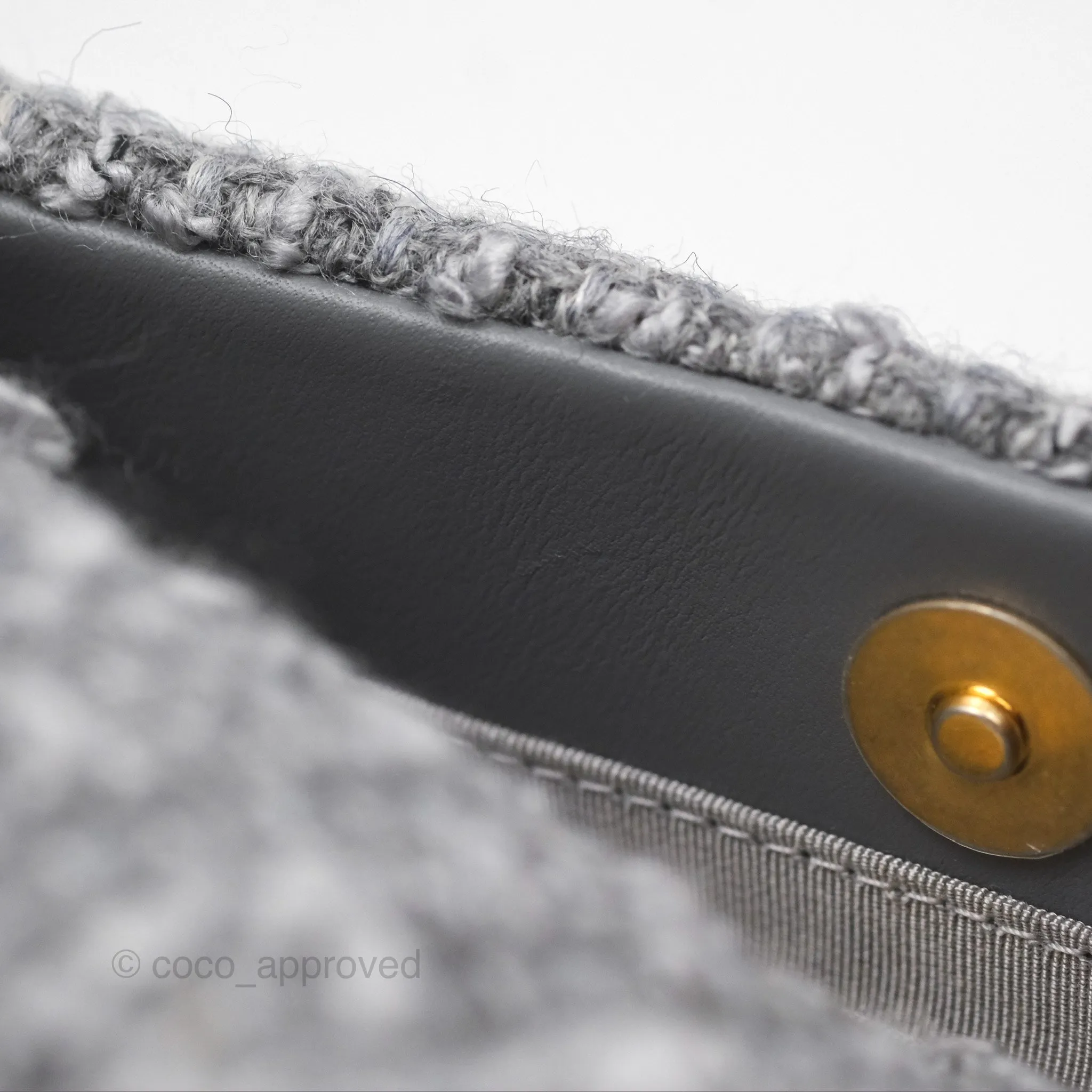 Chanel 19 Small Tweed Grey Mixed Hardware