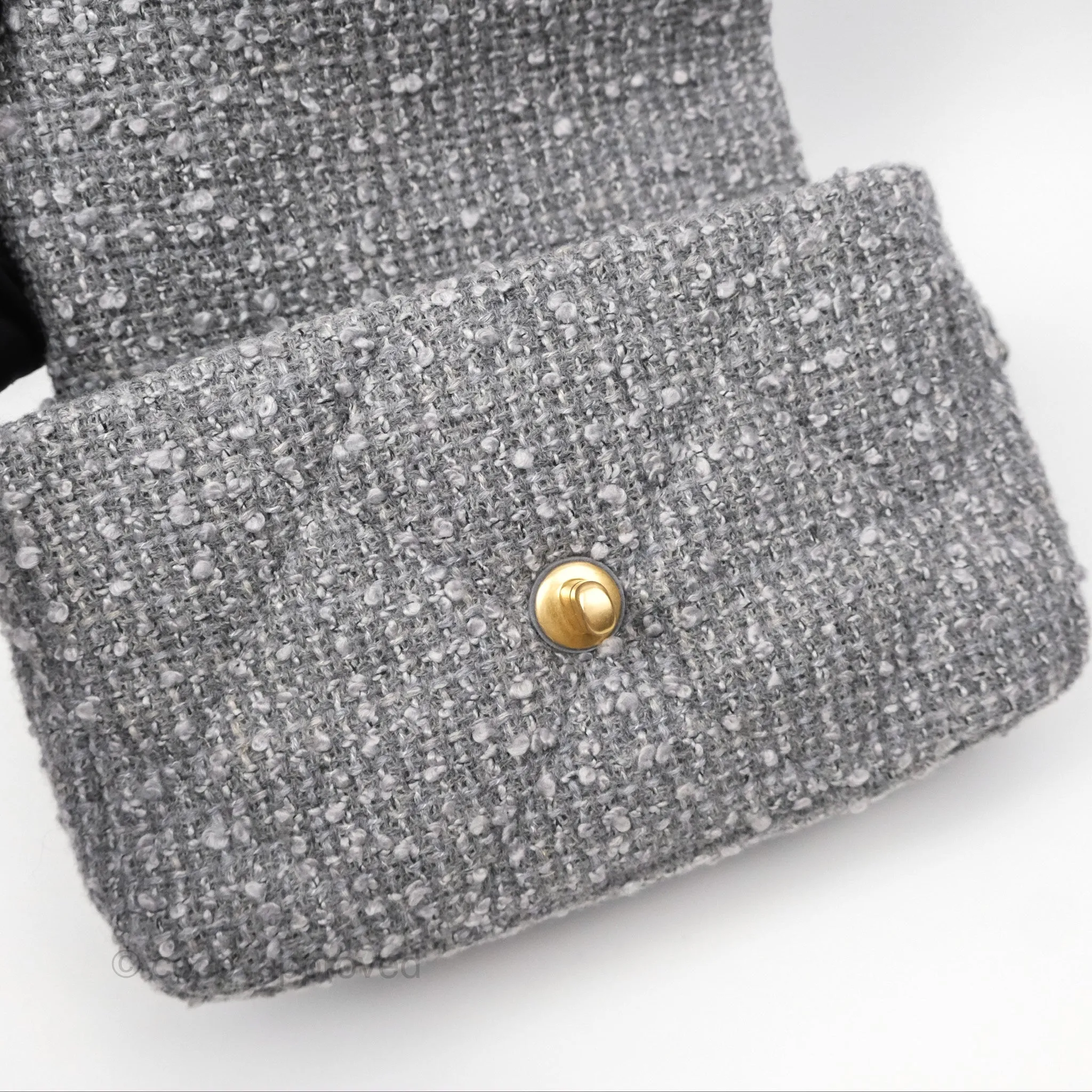 Chanel 19 Small Tweed Grey Mixed Hardware