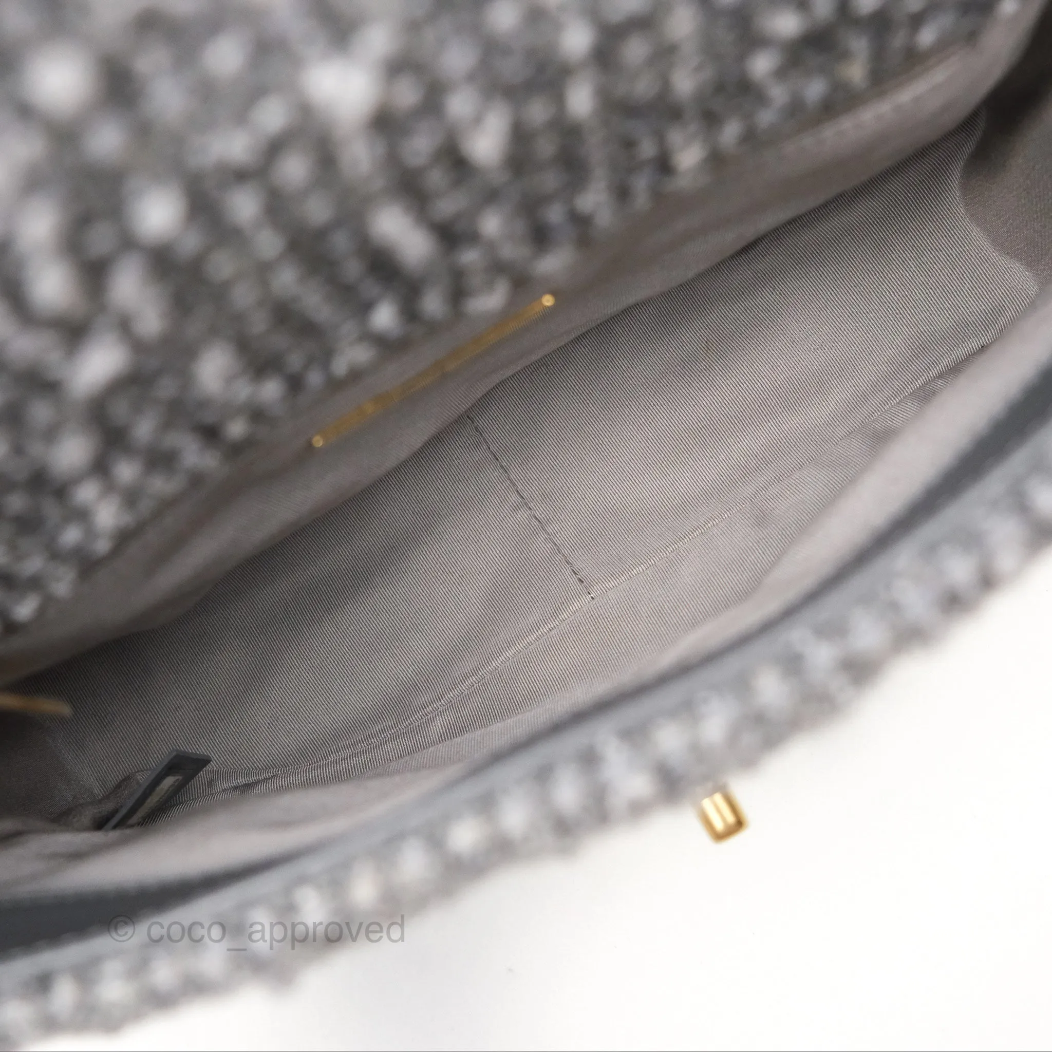 Chanel 19 Small Tweed Grey Mixed Hardware
