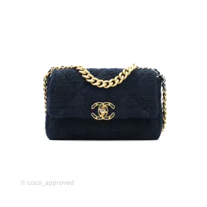 Chanel 19 Small Tweed Navy Mixed Hardware
