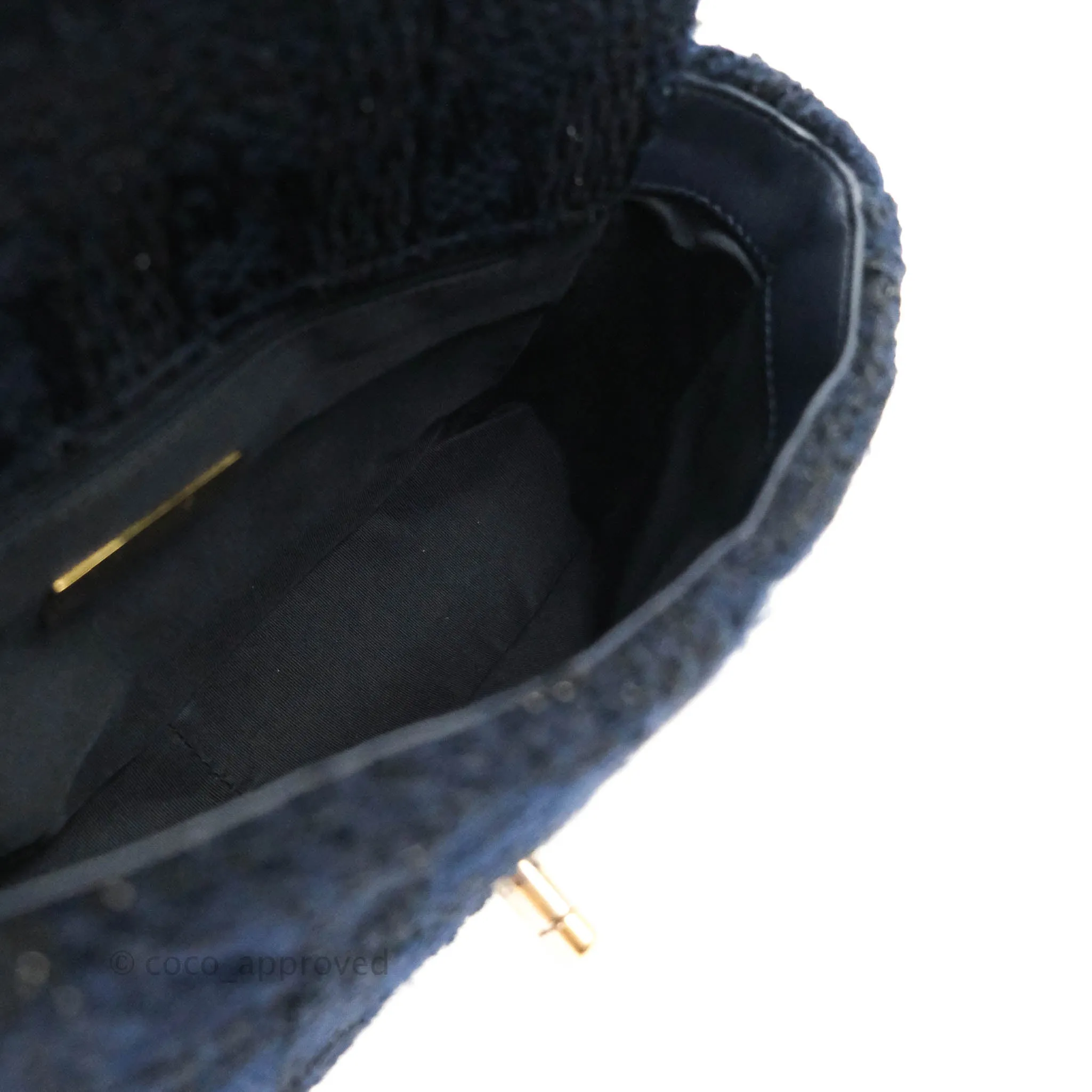 Chanel 19 Small Tweed Navy Mixed Hardware