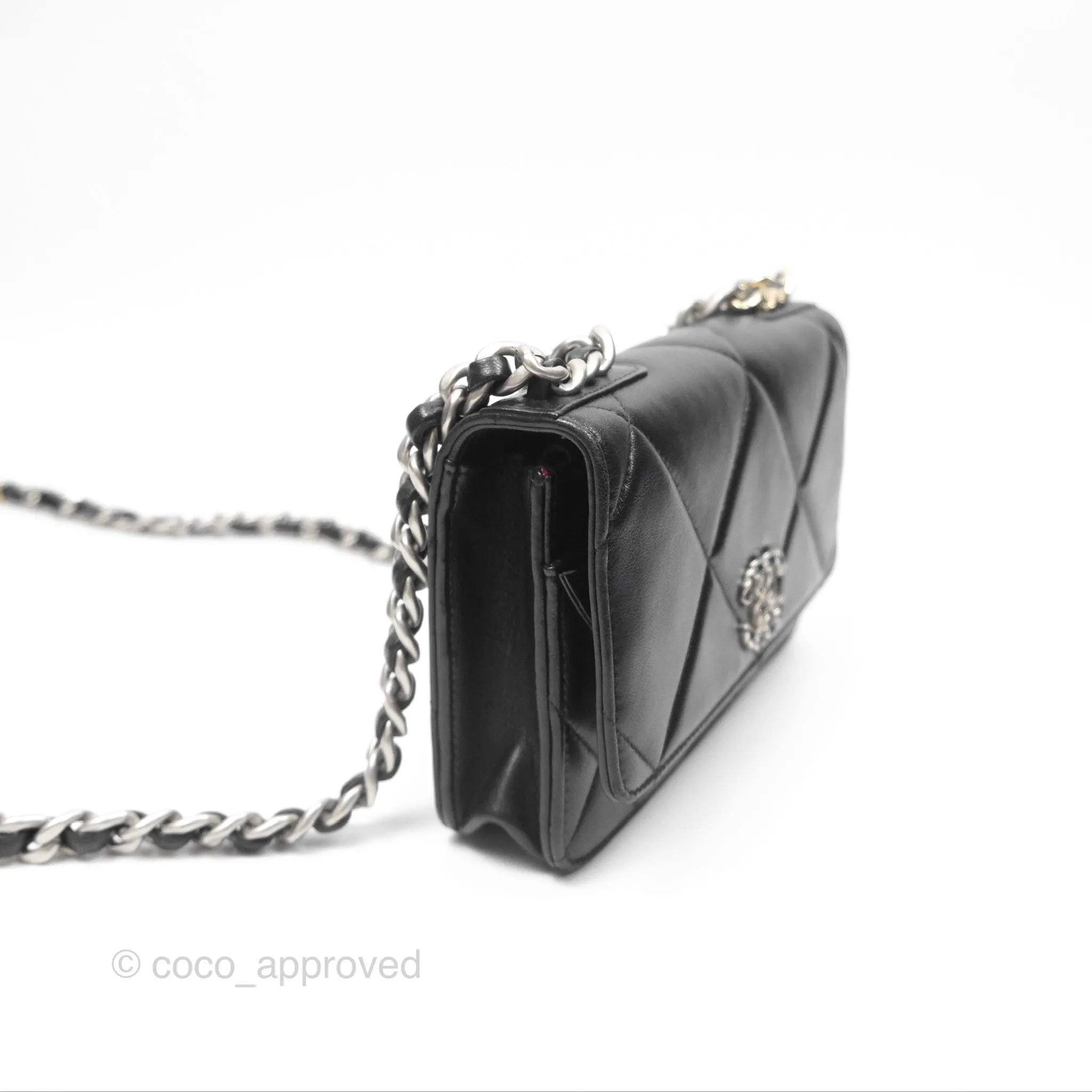 Chanel 19 Wallet on Chain WOC Black Mixed Hardware