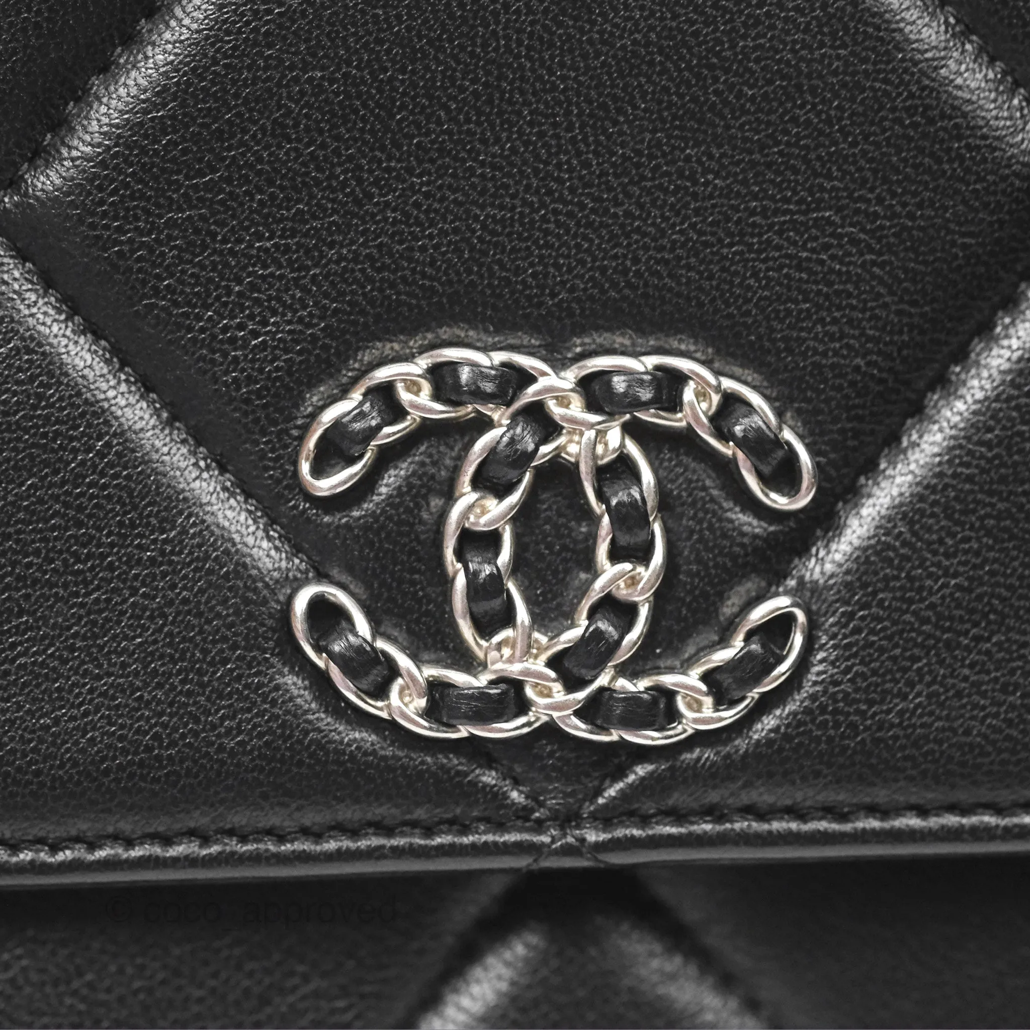 Chanel 19 Wallet on Chain WOC Black Mixed Hardware