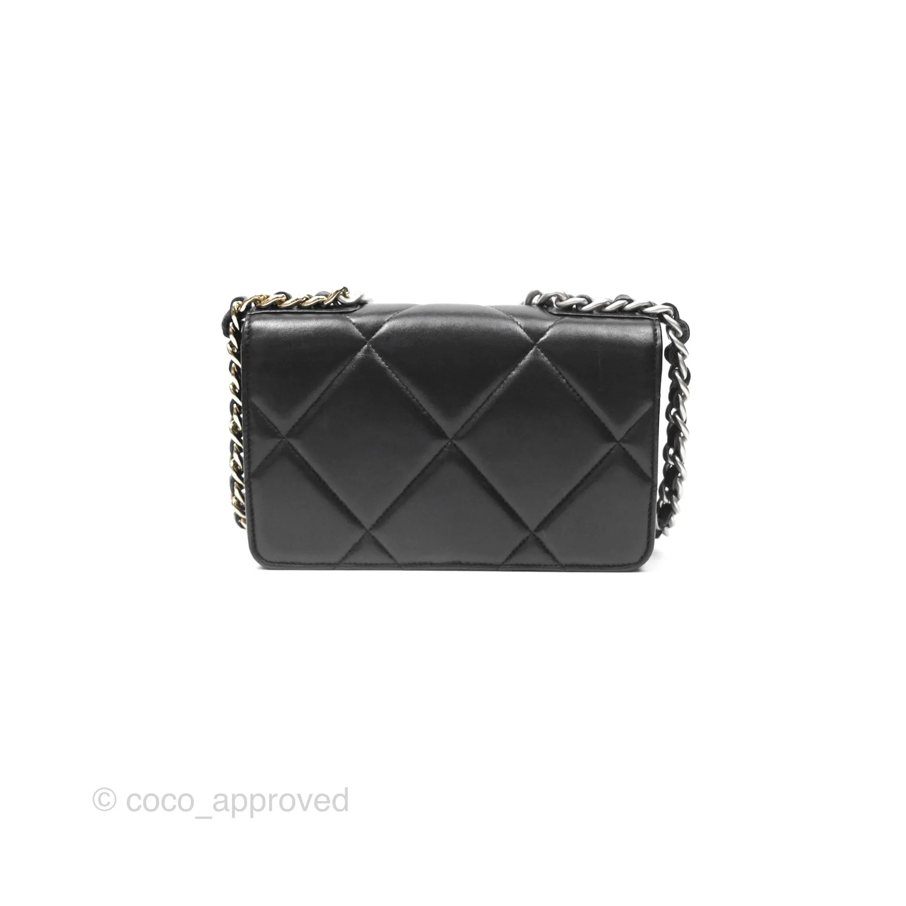 Chanel 19 Wallet on Chain WOC Black Mixed Hardware