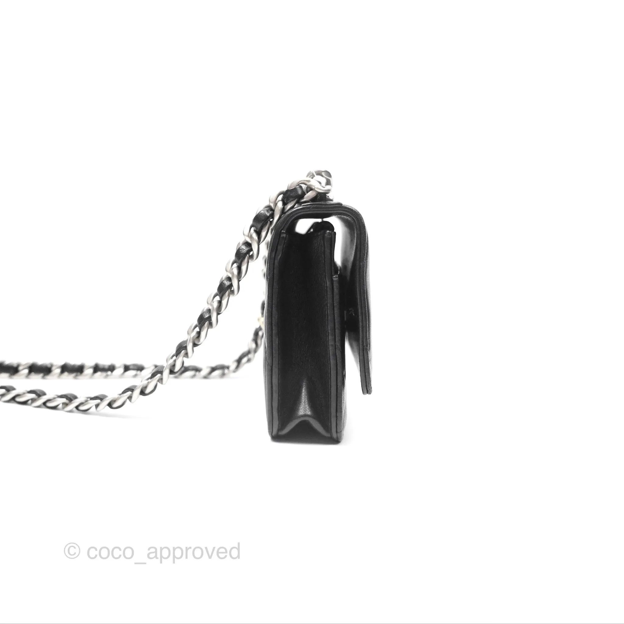 Chanel 19 Wallet on Chain WOC Black Mixed Hardware