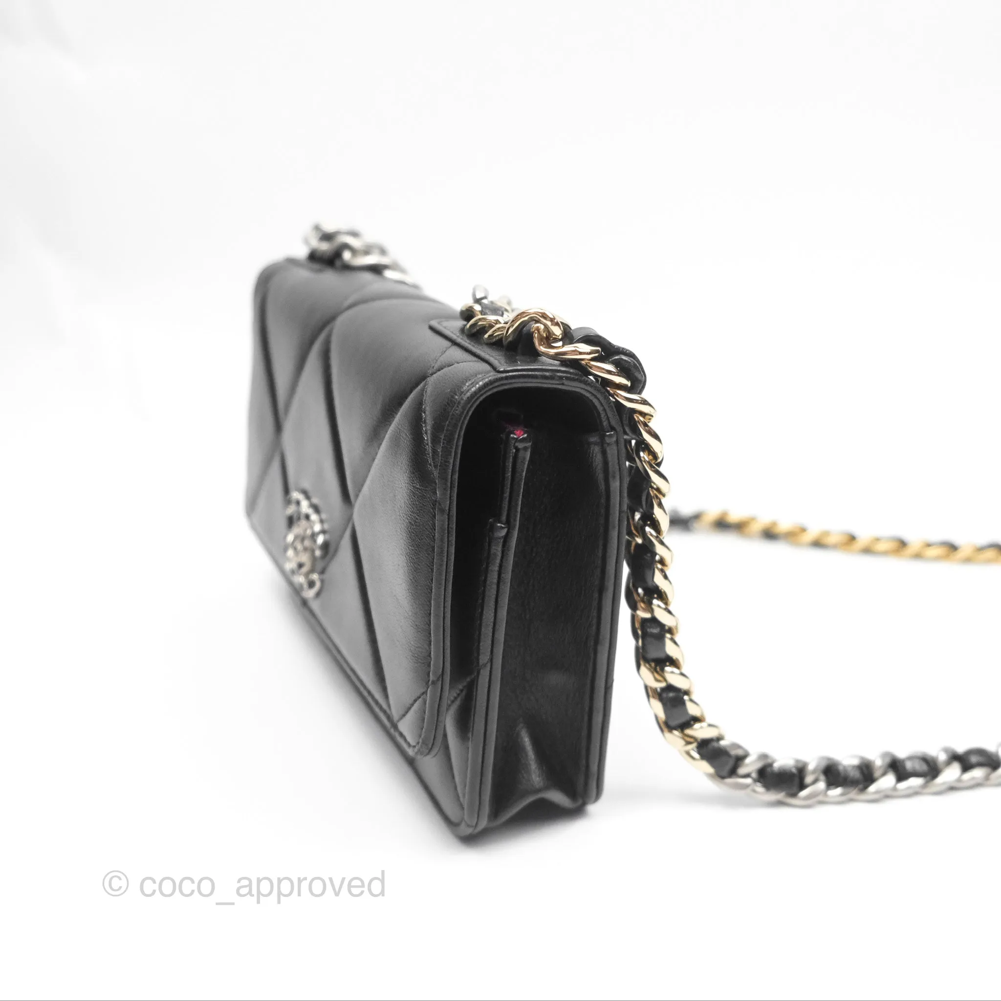 Chanel 19 Wallet on Chain WOC Black Mixed Hardware