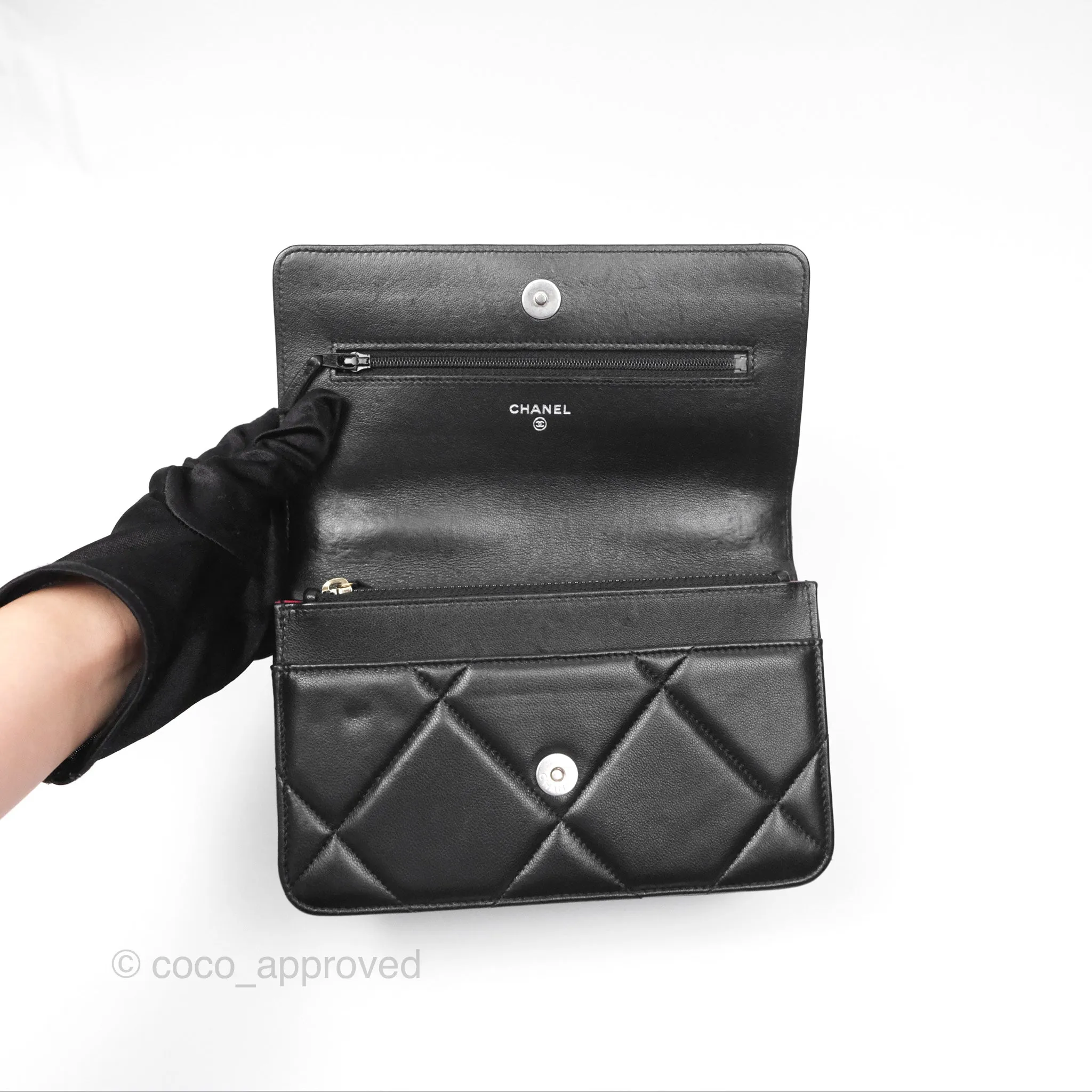 Chanel 19 Wallet on Chain WOC Black Mixed Hardware